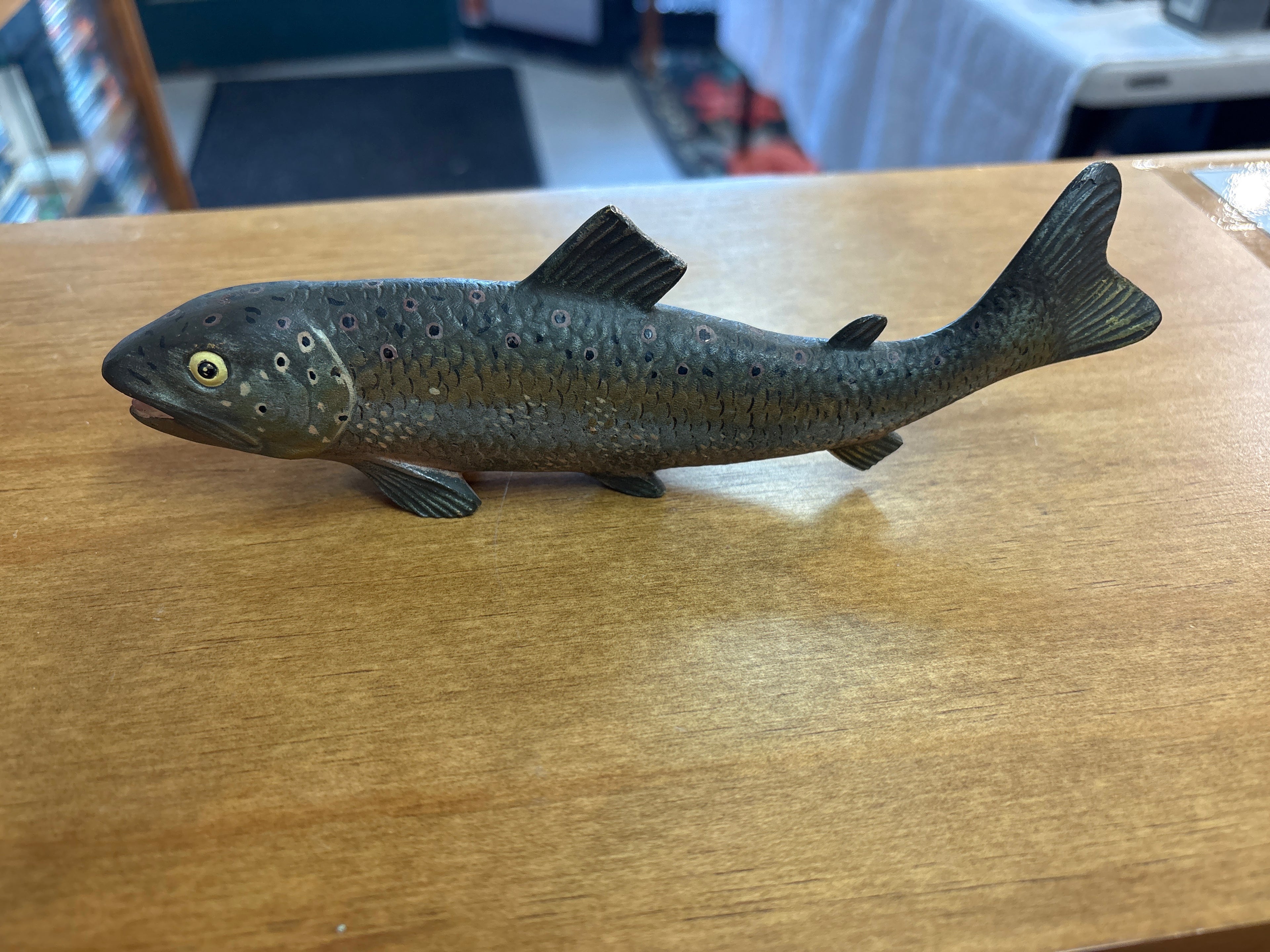 Bronze painted Trout Statue