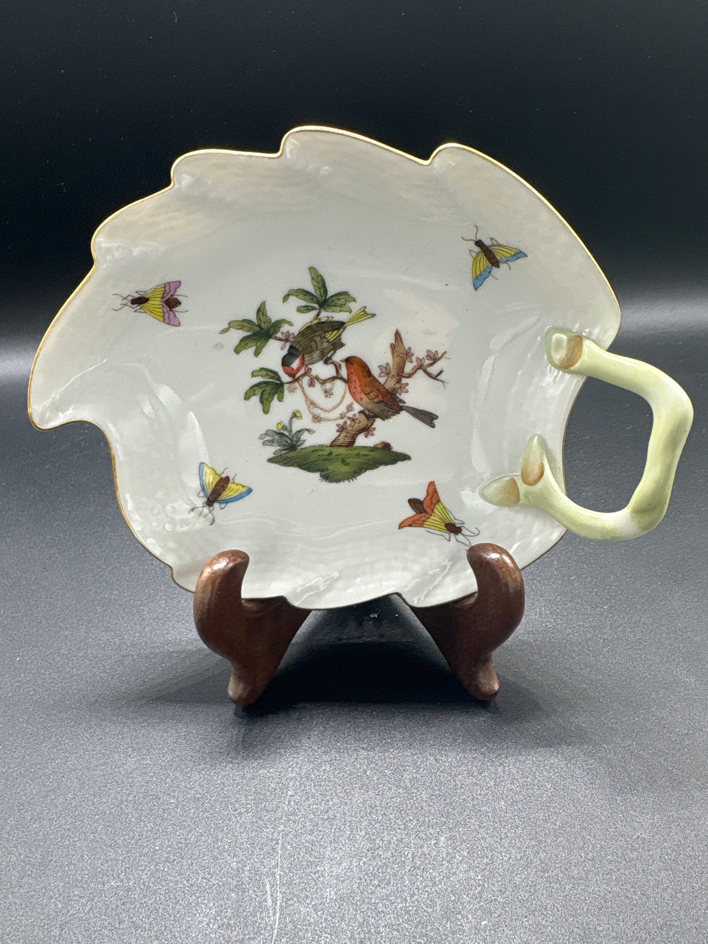 Herend Rothchild Leaf Birds Dish