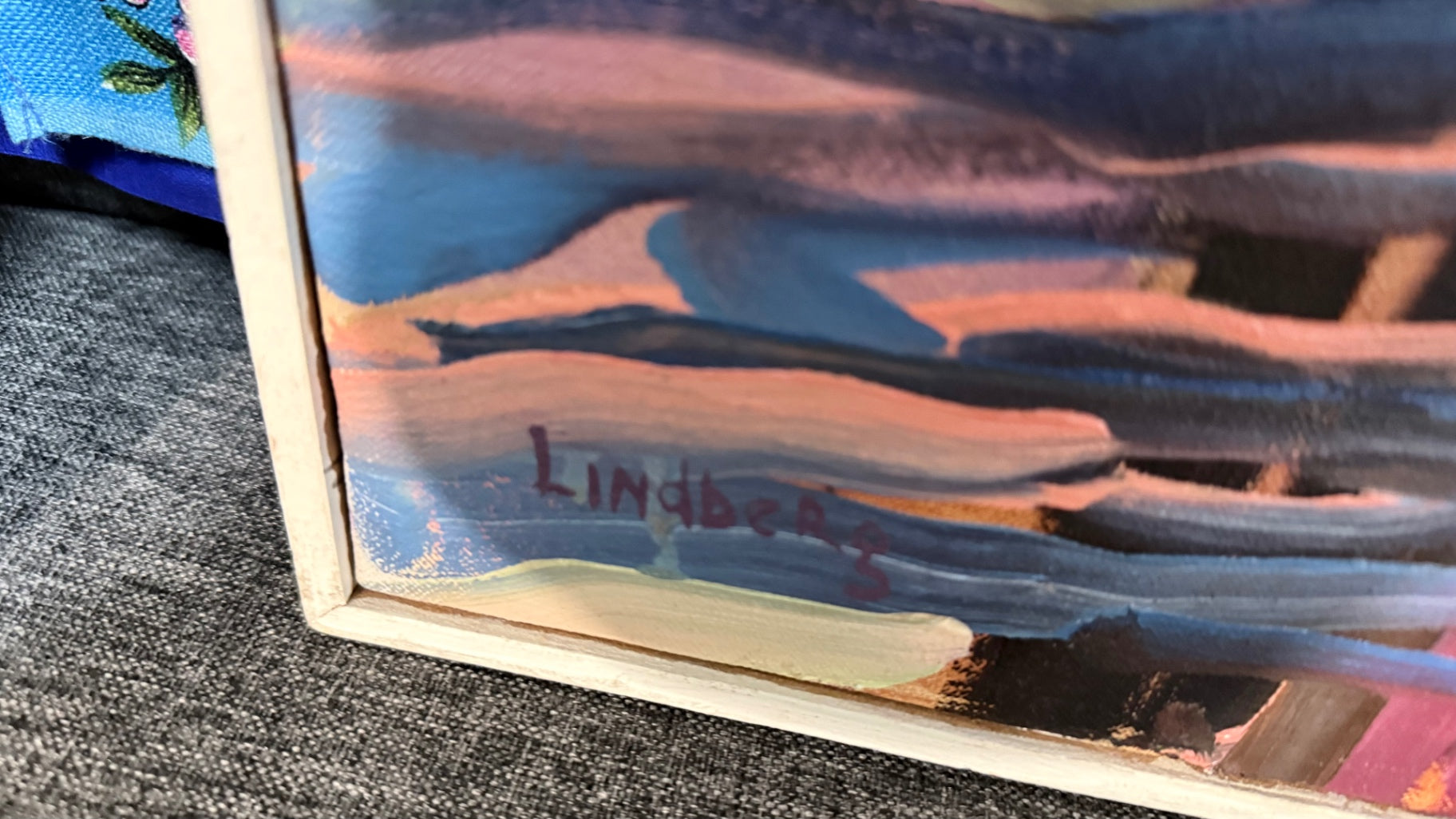 Kieth Lindberg "Pink Pail" Signed Oil Painting