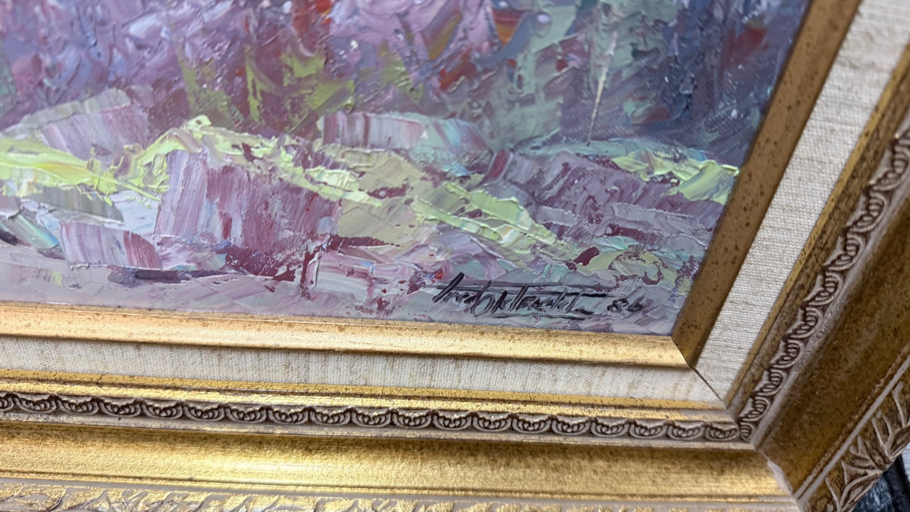 Fred Oldfield Signed Mt. Rainier Oil on Canvas Signed Painting