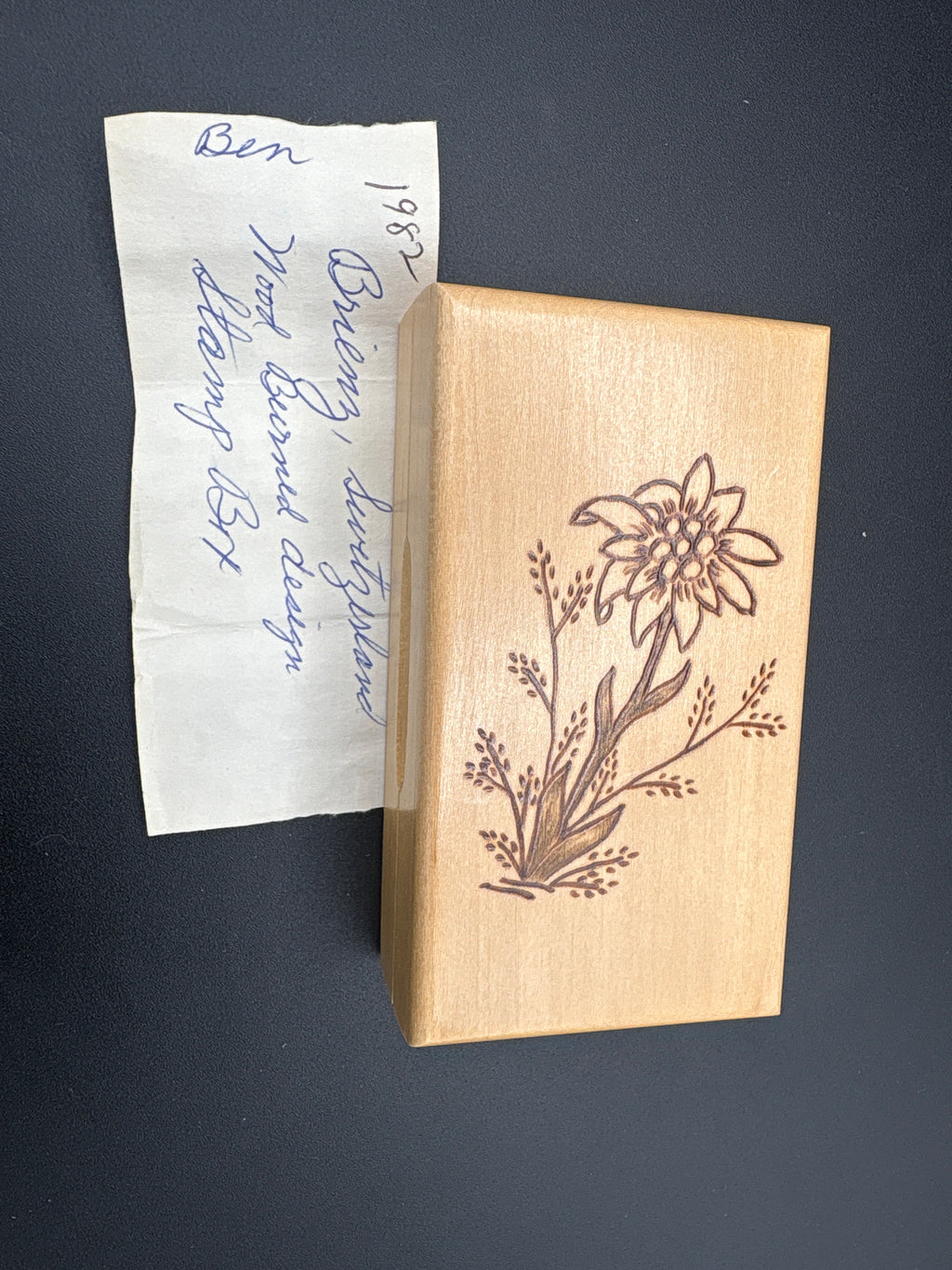 Wood Burned Stamp Box