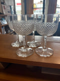 4pc Diamond Point Crystal Wine Glasses