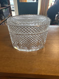 Diamond Point Crystal Oval Jar w/ lid