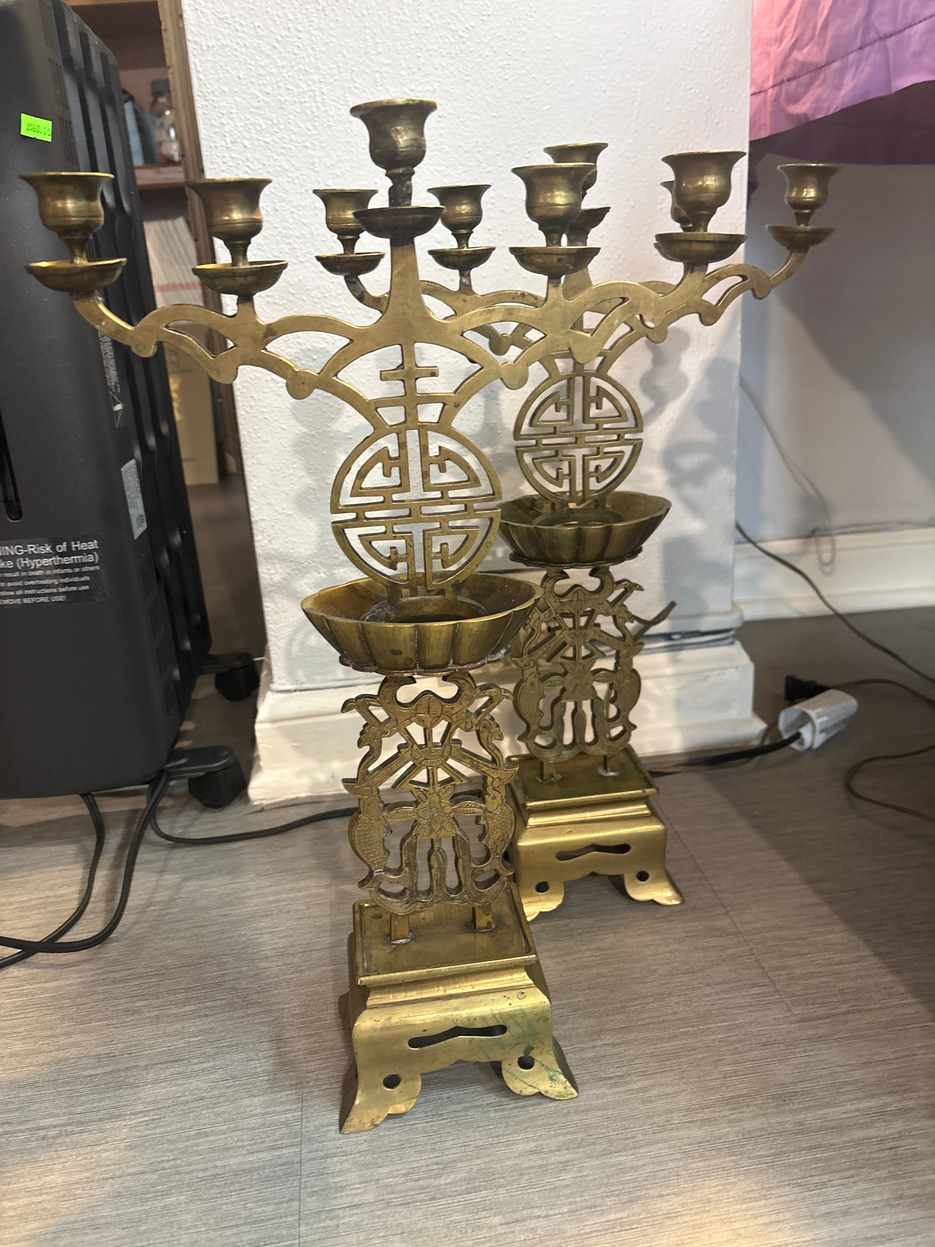 Brass Temple Candle 2pc