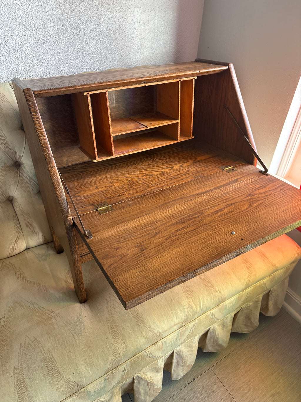 Vintage Oak Secretary Desk
