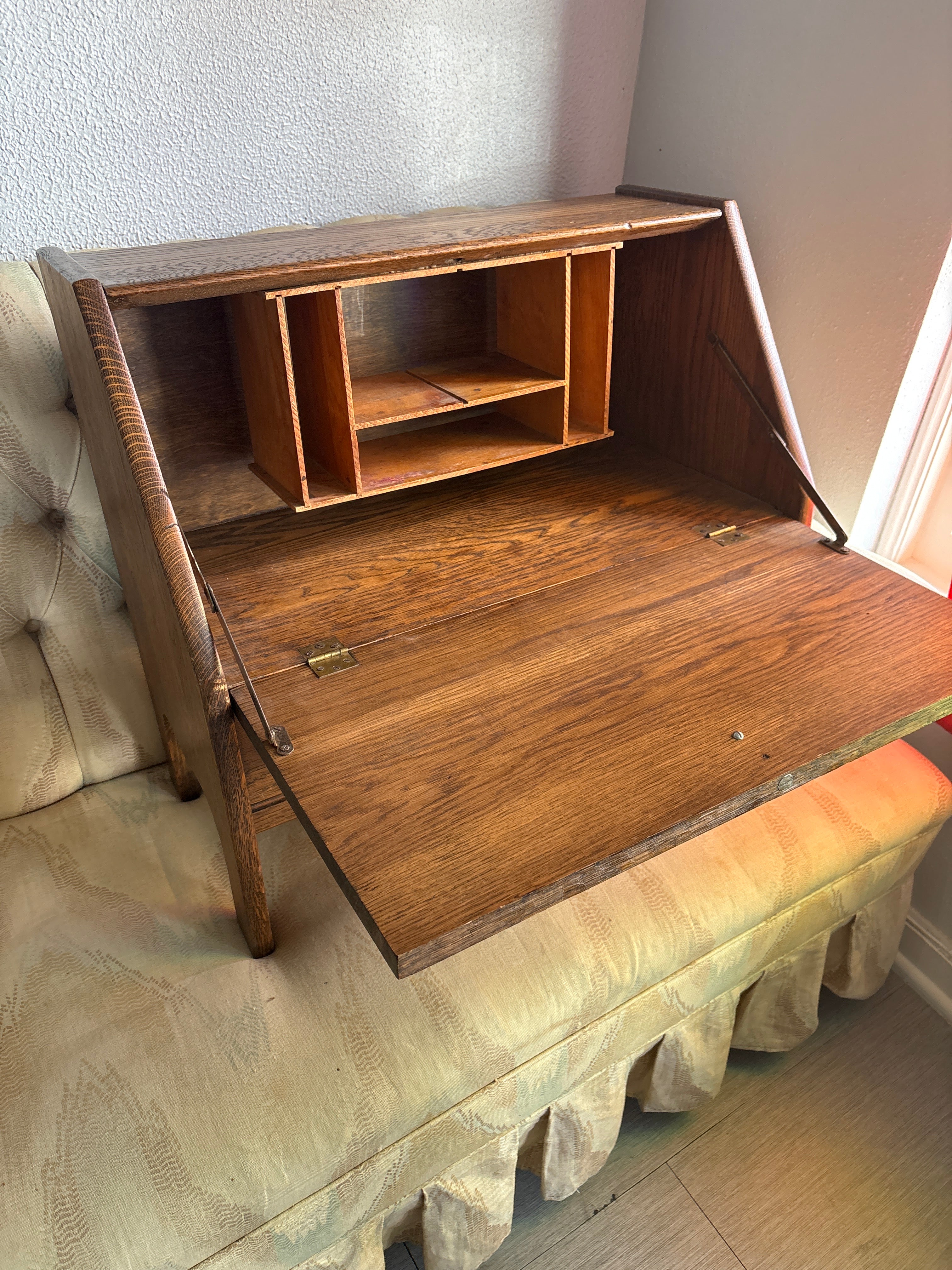 Vintage Oak Secretary Desk