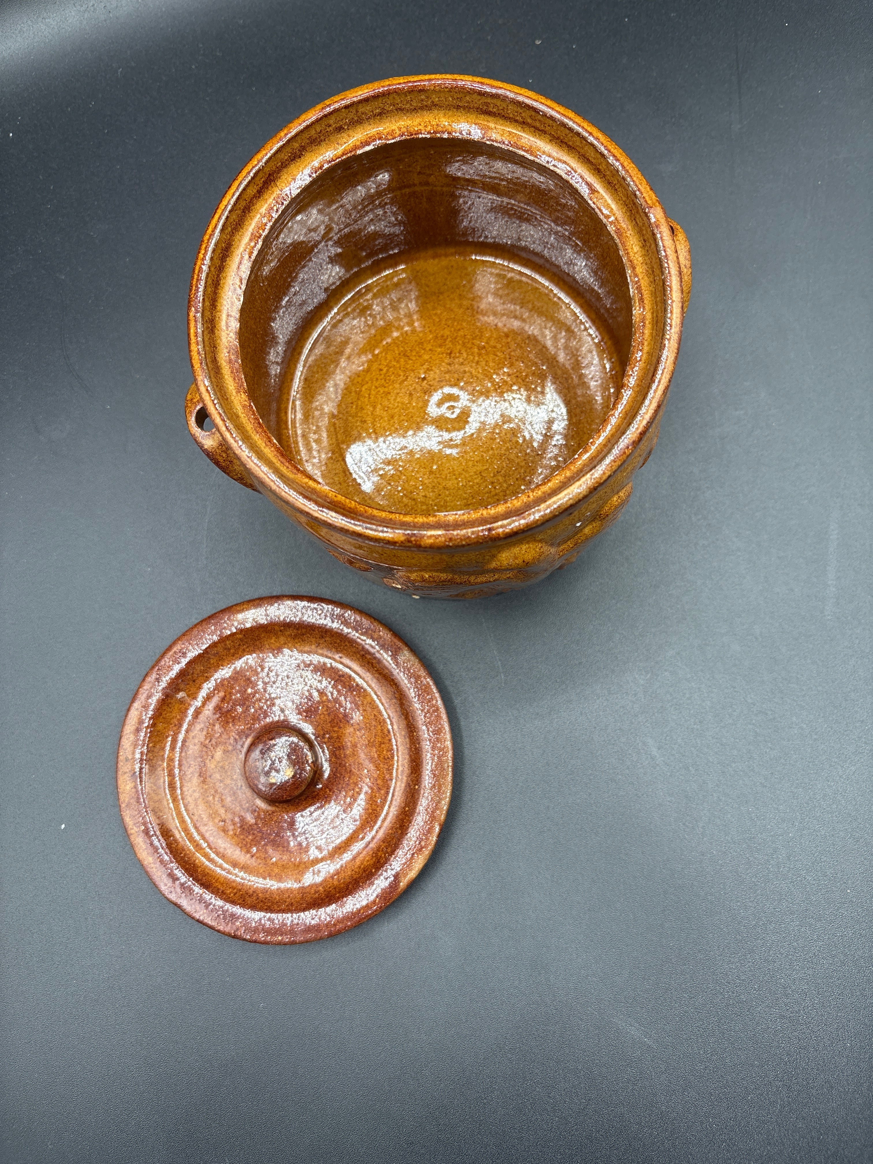 Vintage Bean Pot with Eagle