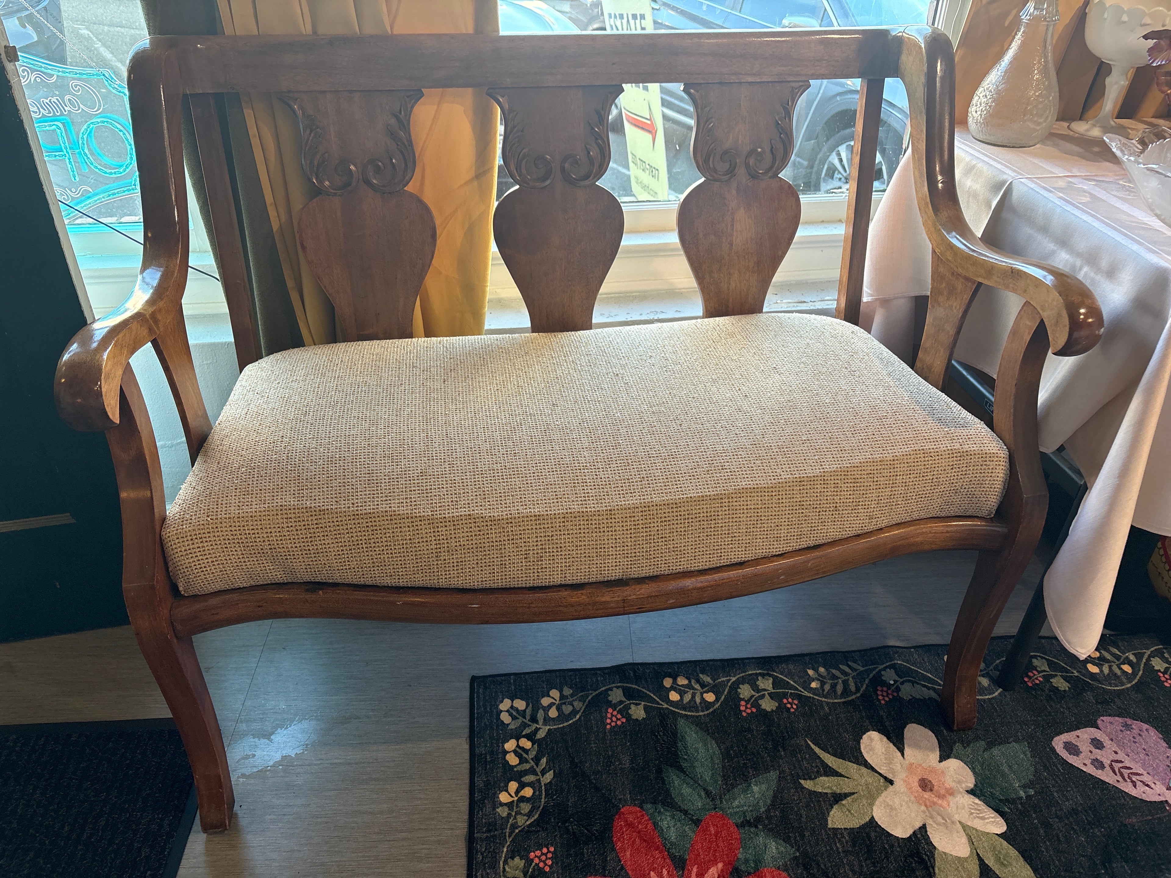 Vintage Wooden Settee