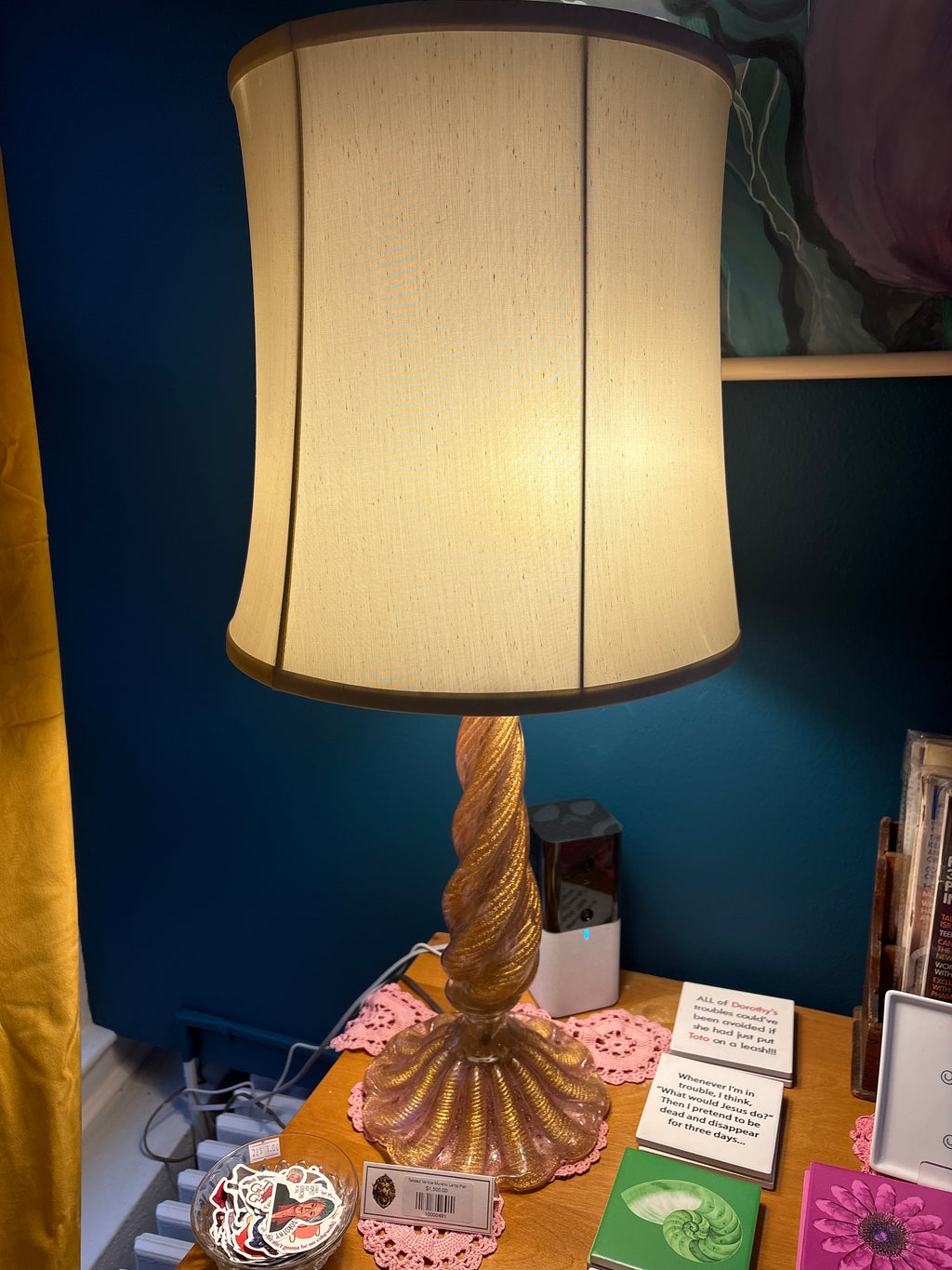 Twisted Venice Murano Lamp Pair
