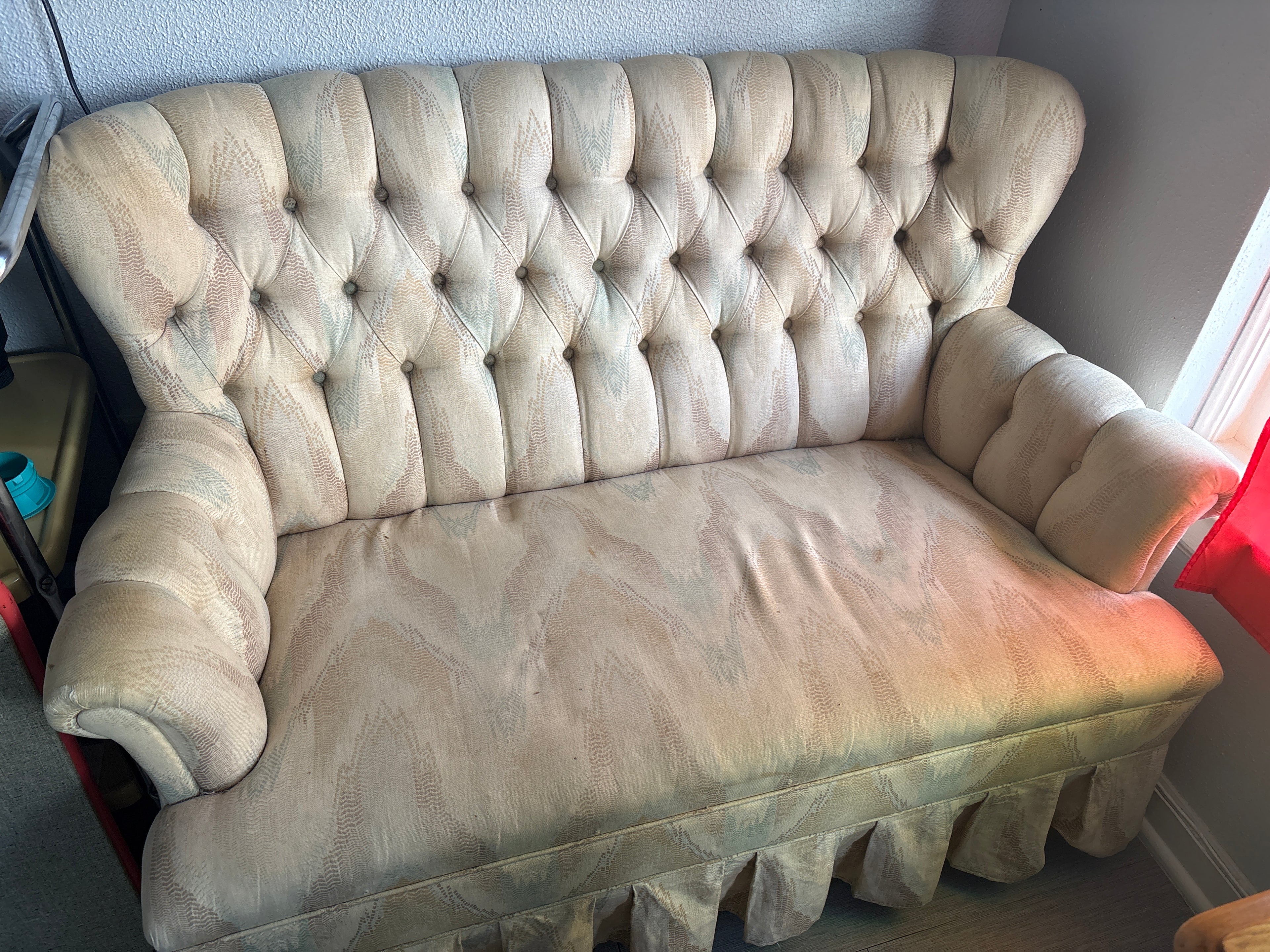 Cream Loveseat Sofa