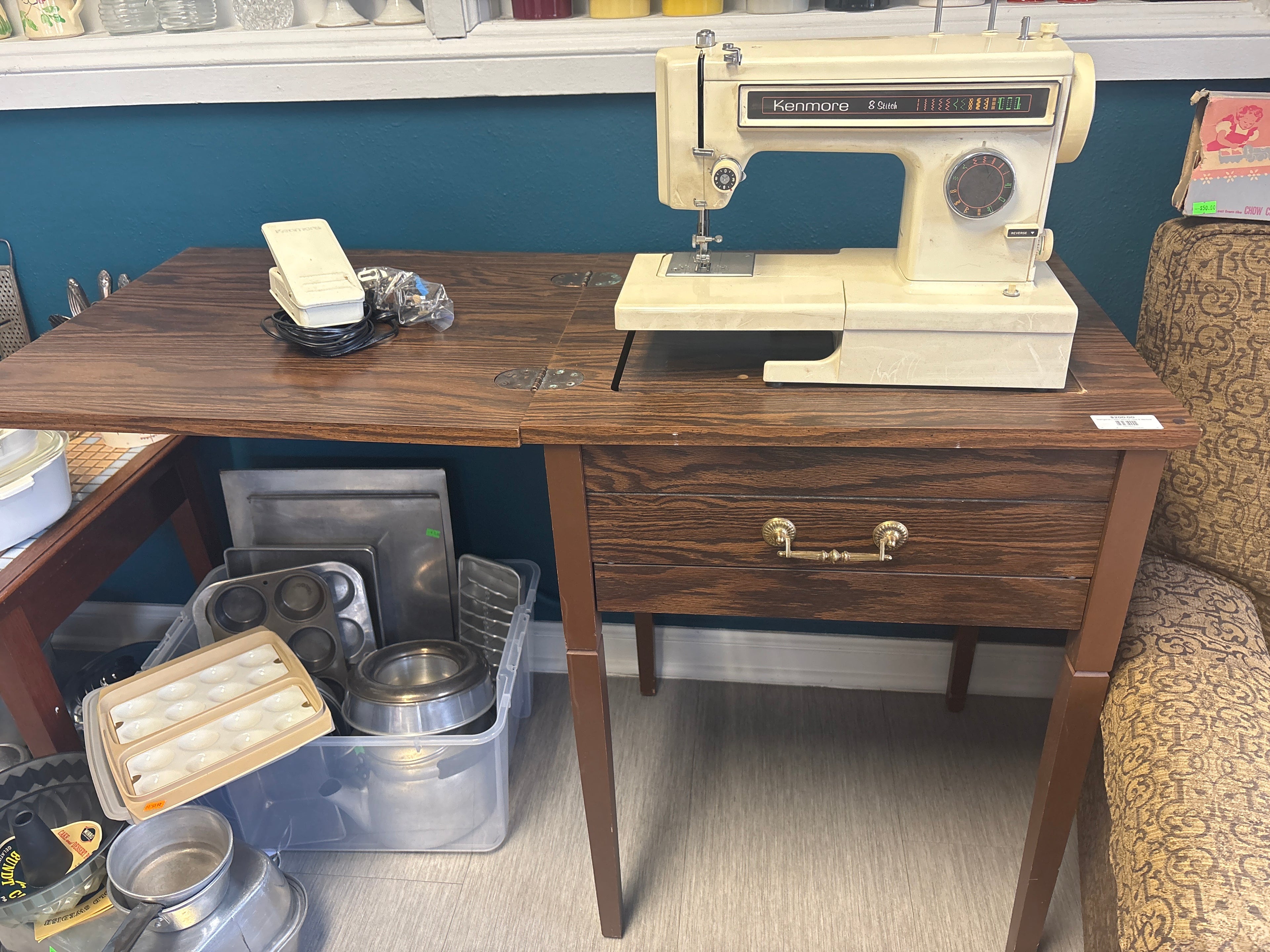 Montgomery Ward Sewing Table & Machine