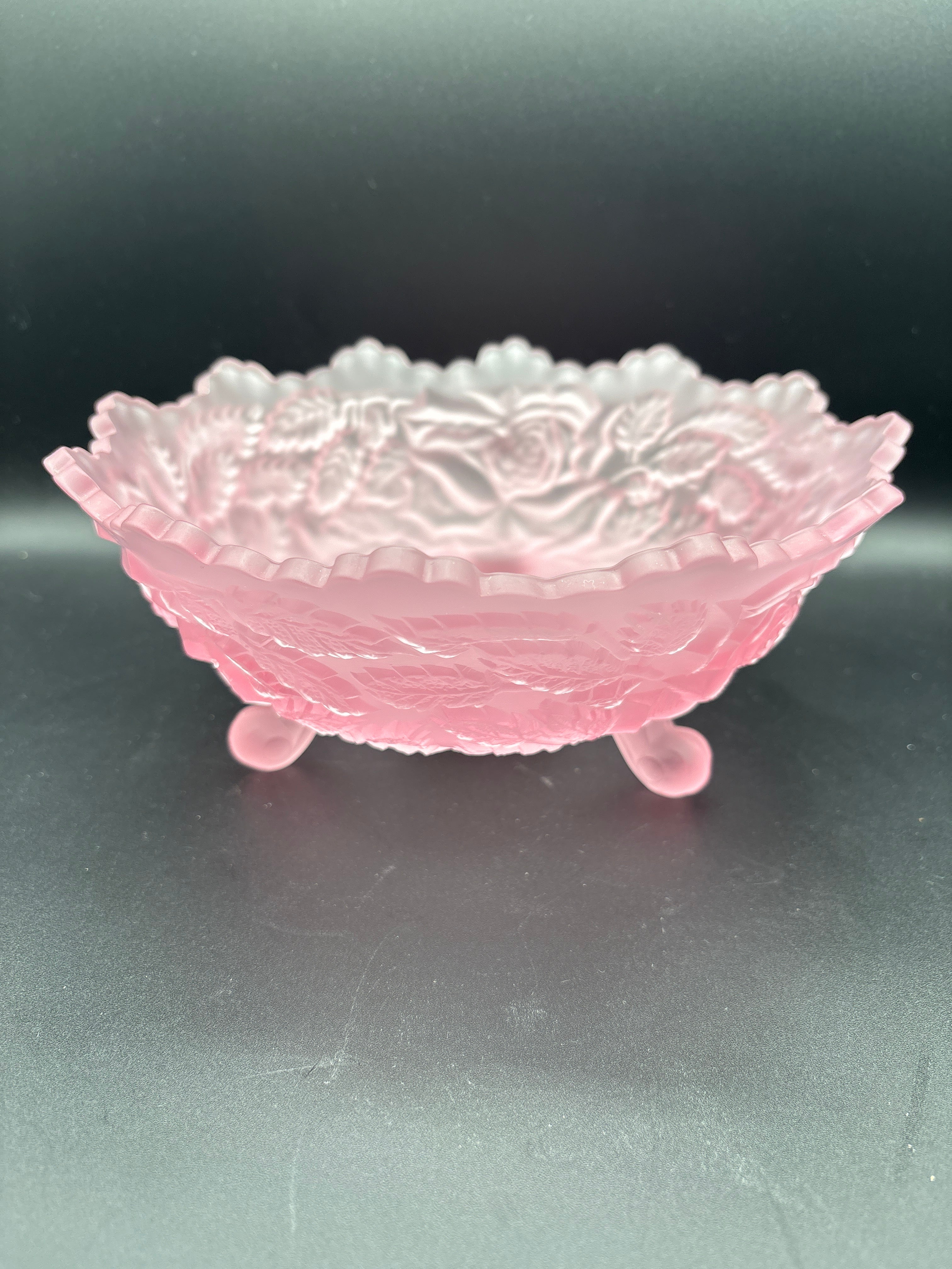 Pink Satin Glass Bowl