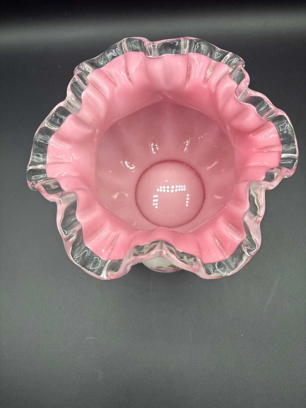 Fenton Charleston Rose Hand Painted Vase