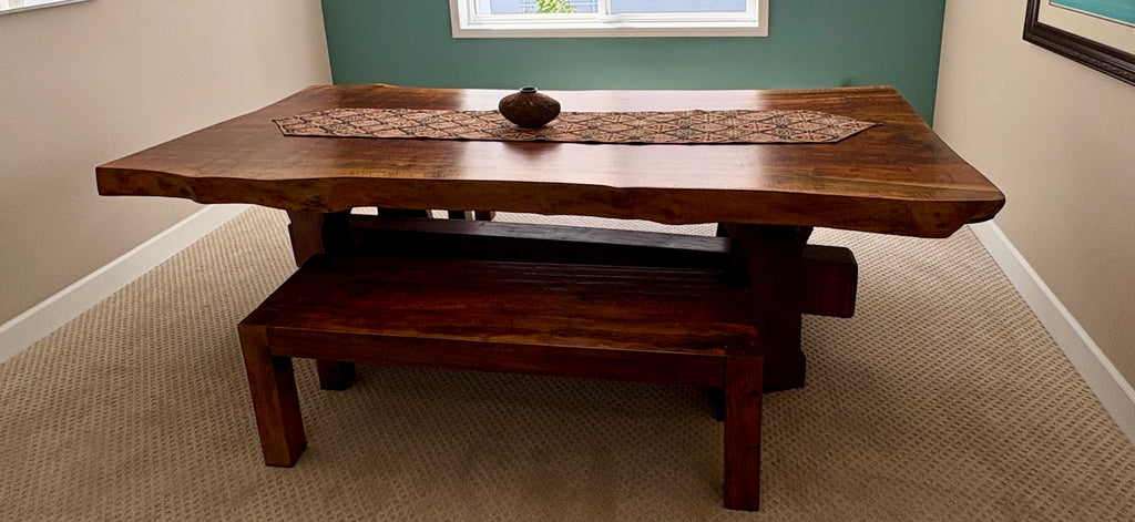 Black Walnut Live Edge Table & Benches