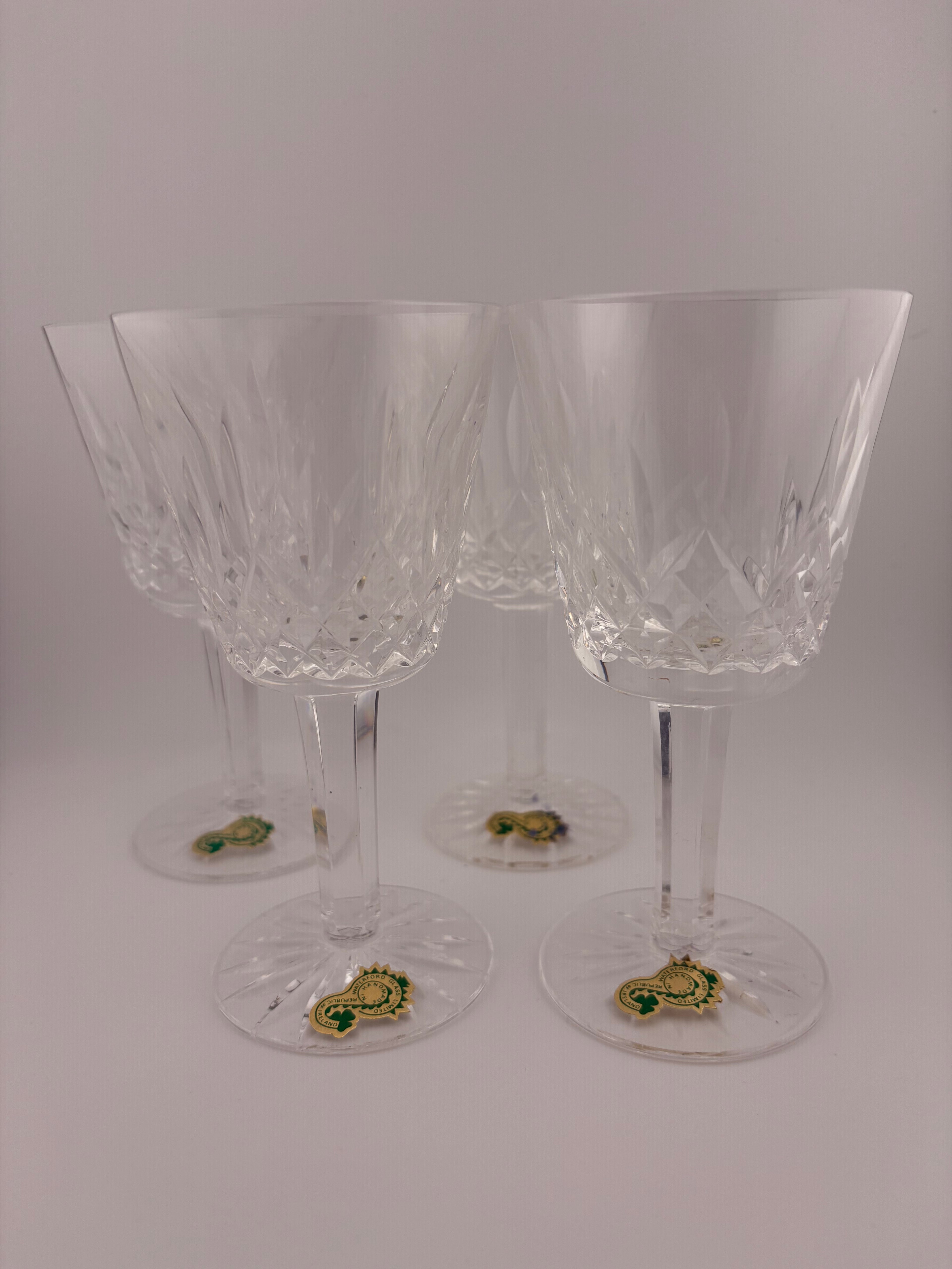 WATERFORD Crystal Wine Glasses 4pc