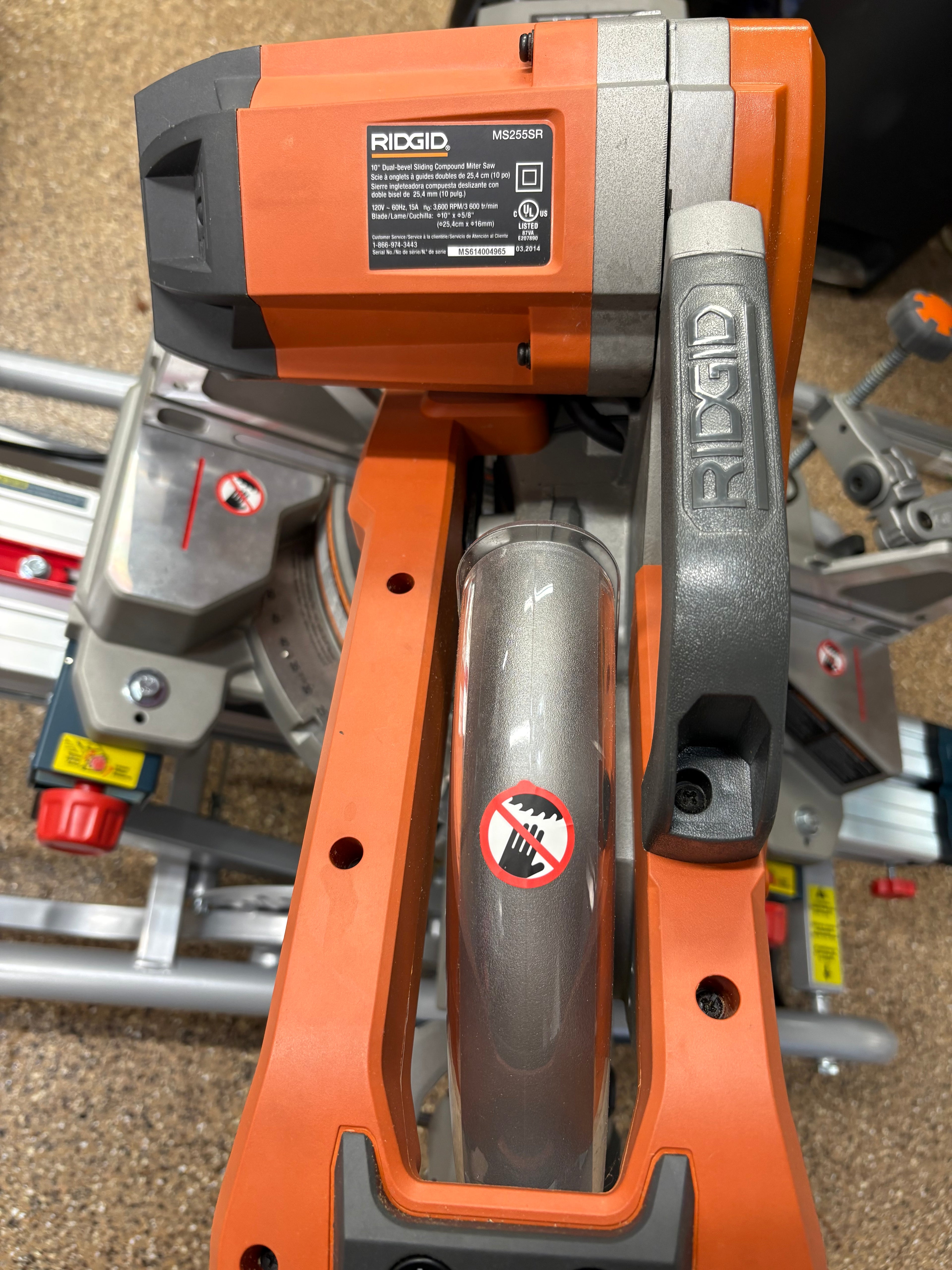 Rigid MS255SR 10” Dual Bevel Compound Miter Saw w/BOSCH T4B Gravity Rise