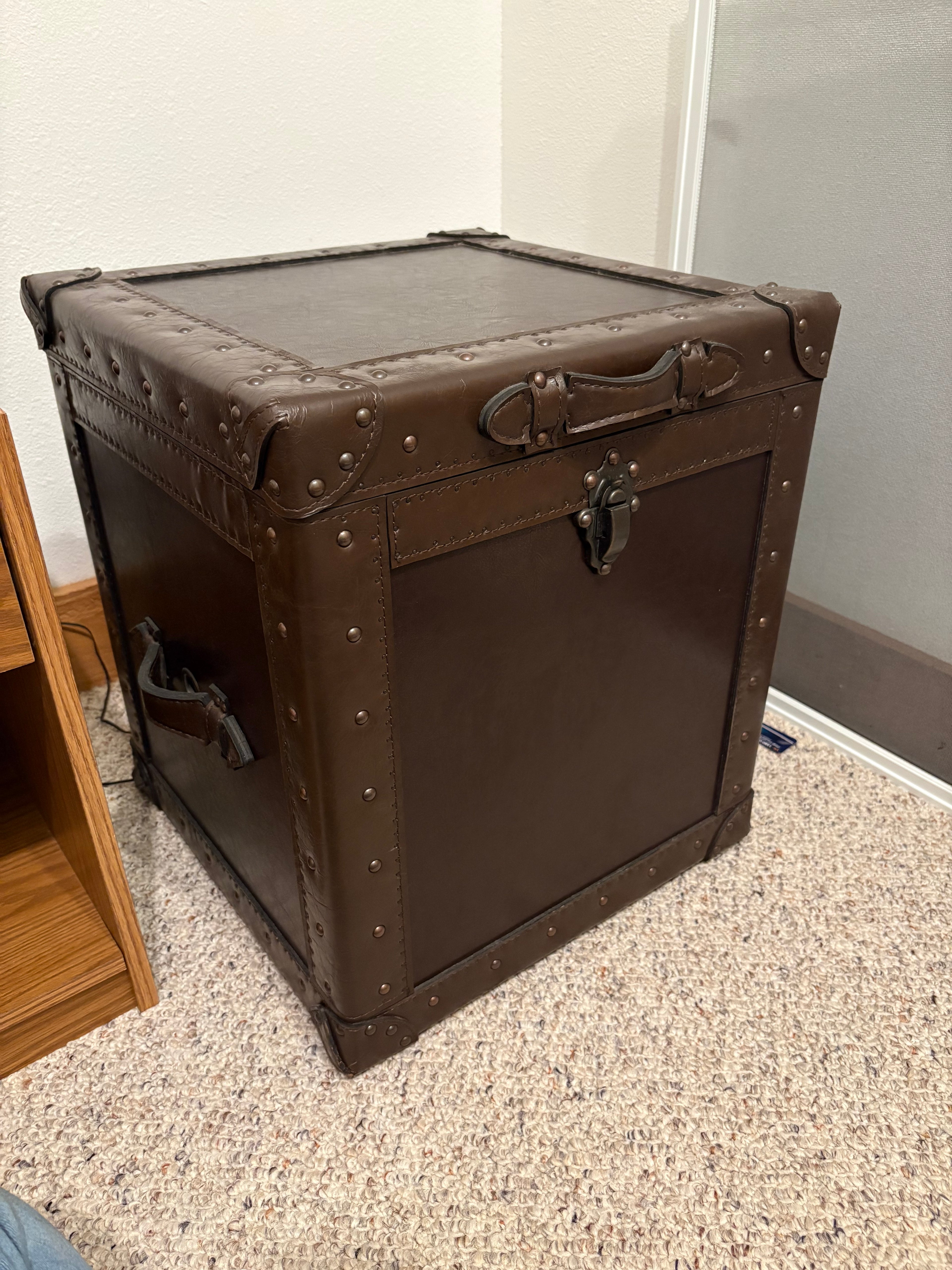 Leather & Wood Chest