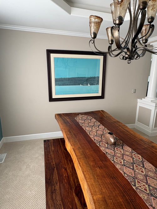 Black Walnut Live Edge Table & Benches