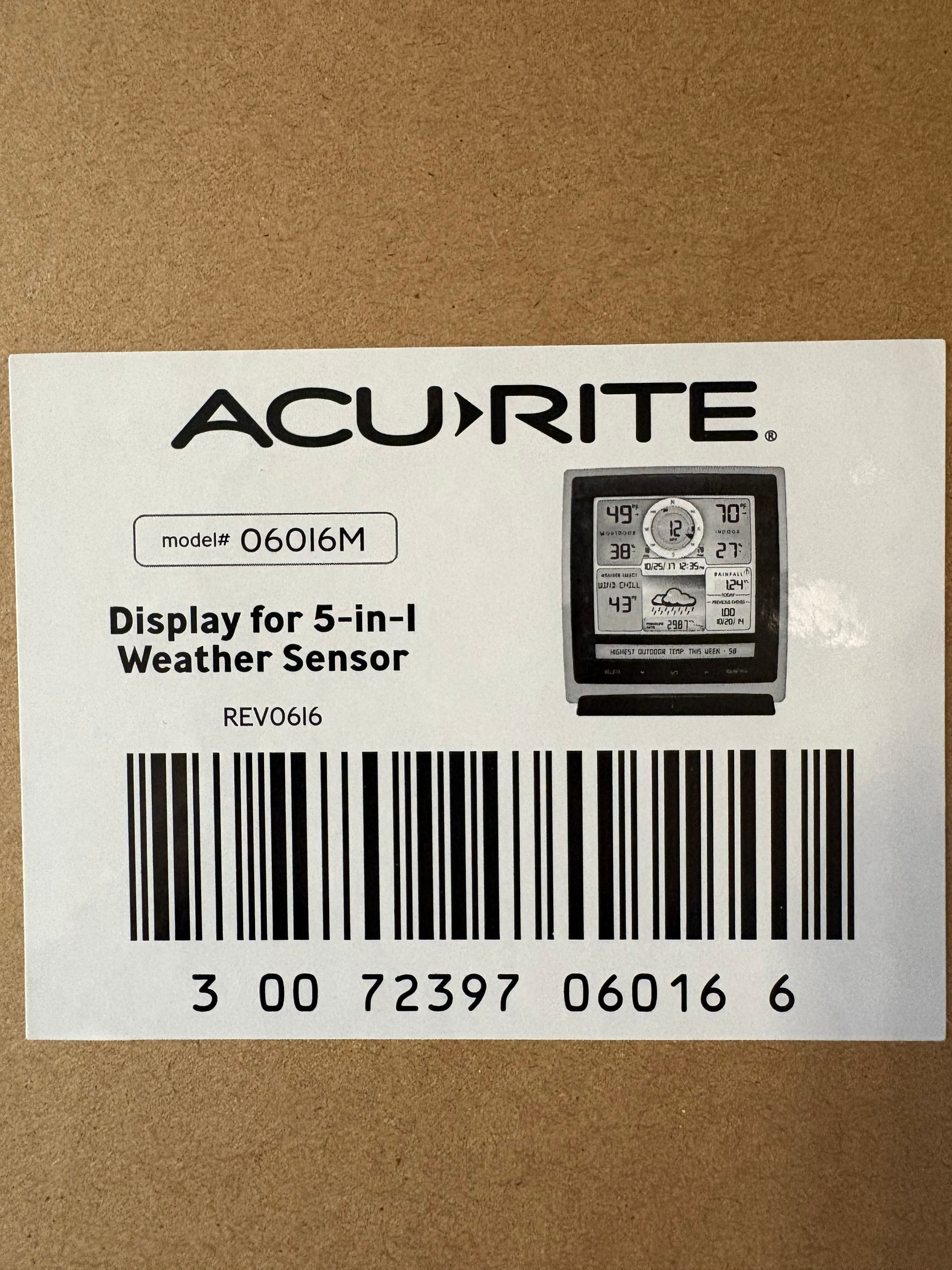 AcuRite Display for 5-in-l Weather Sensor