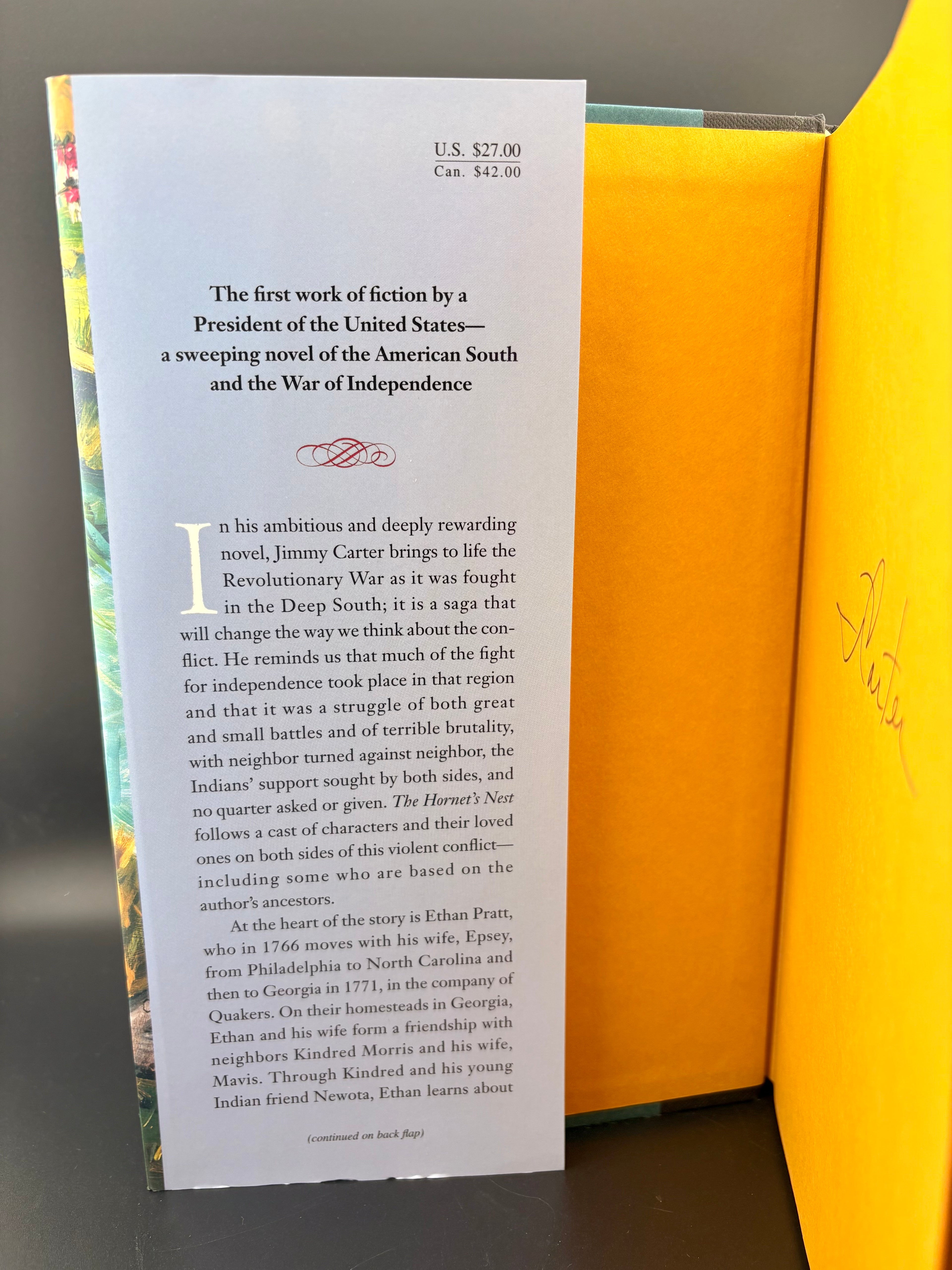 JIMMY CARTER signed THE HORNET'S NEST 2003 HardCover 1st Edition Book COA