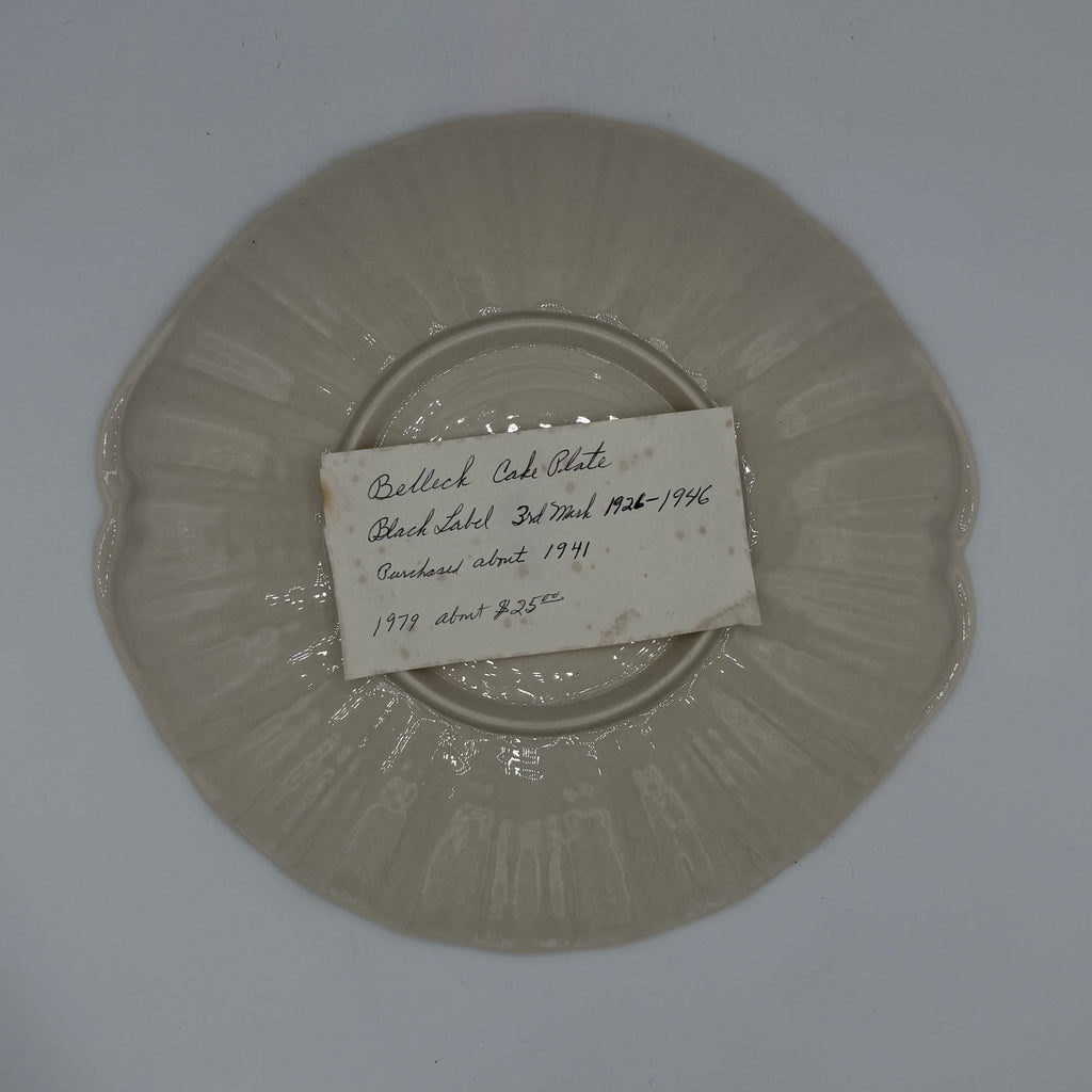 10" Belleek Neptune Handled Cake Plate (Ireland)