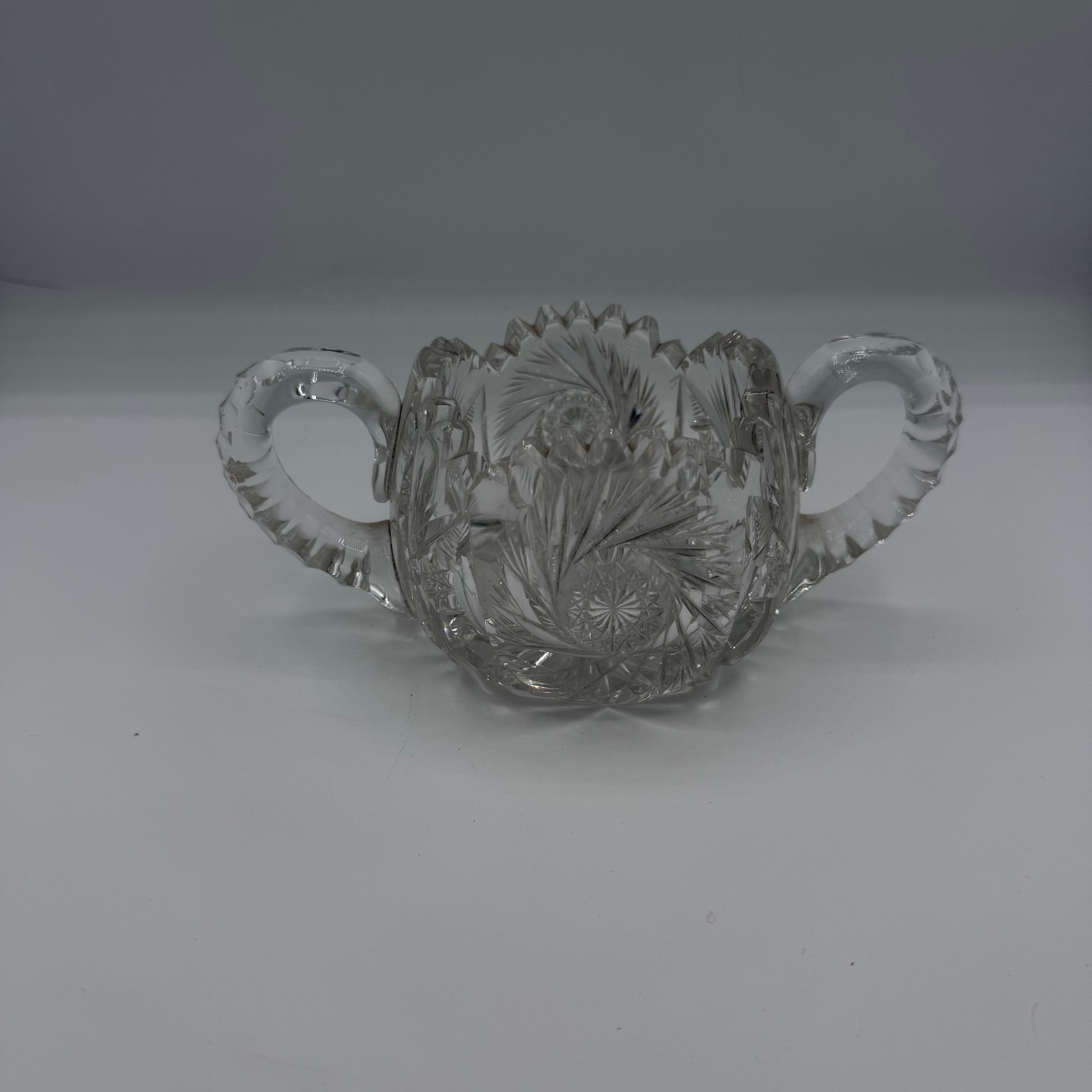 Antique Crystal Sugar and Creamer Set