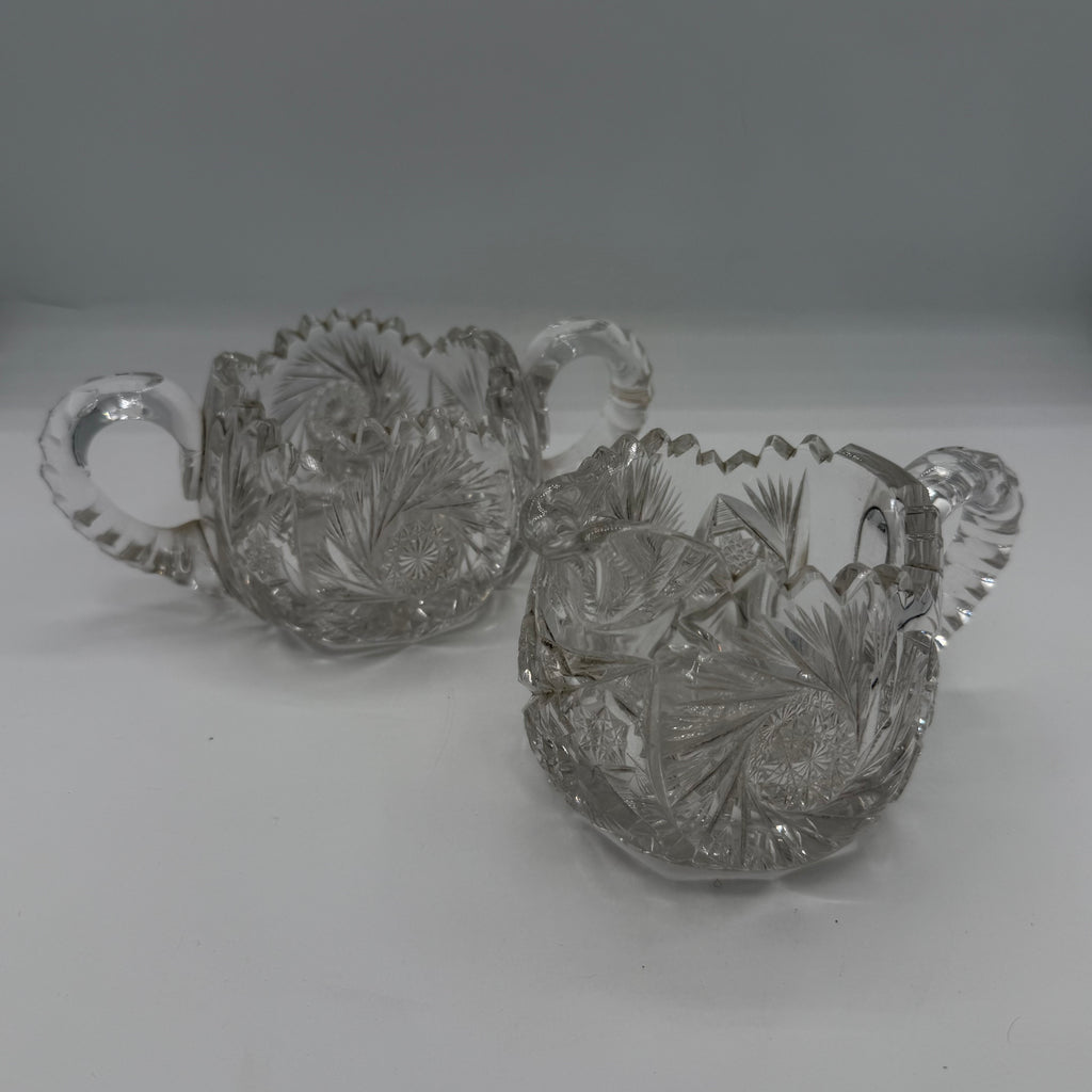 Antique Crystal Sugar and Creamer Set