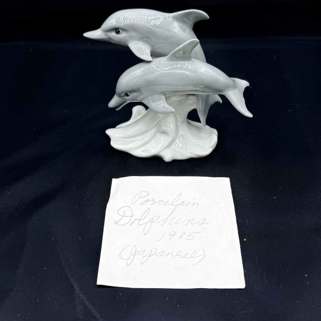Japanese Porcelain Dolphin Figurine