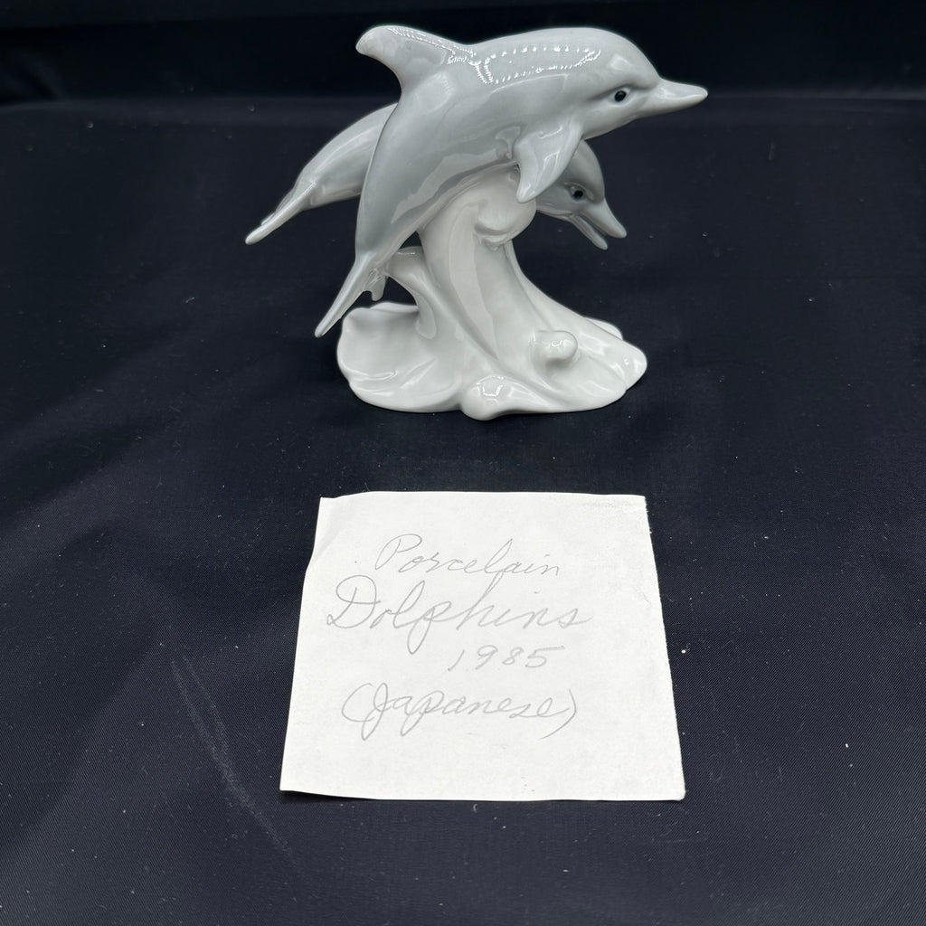 Japanese Porcelain Dolphin Figurine