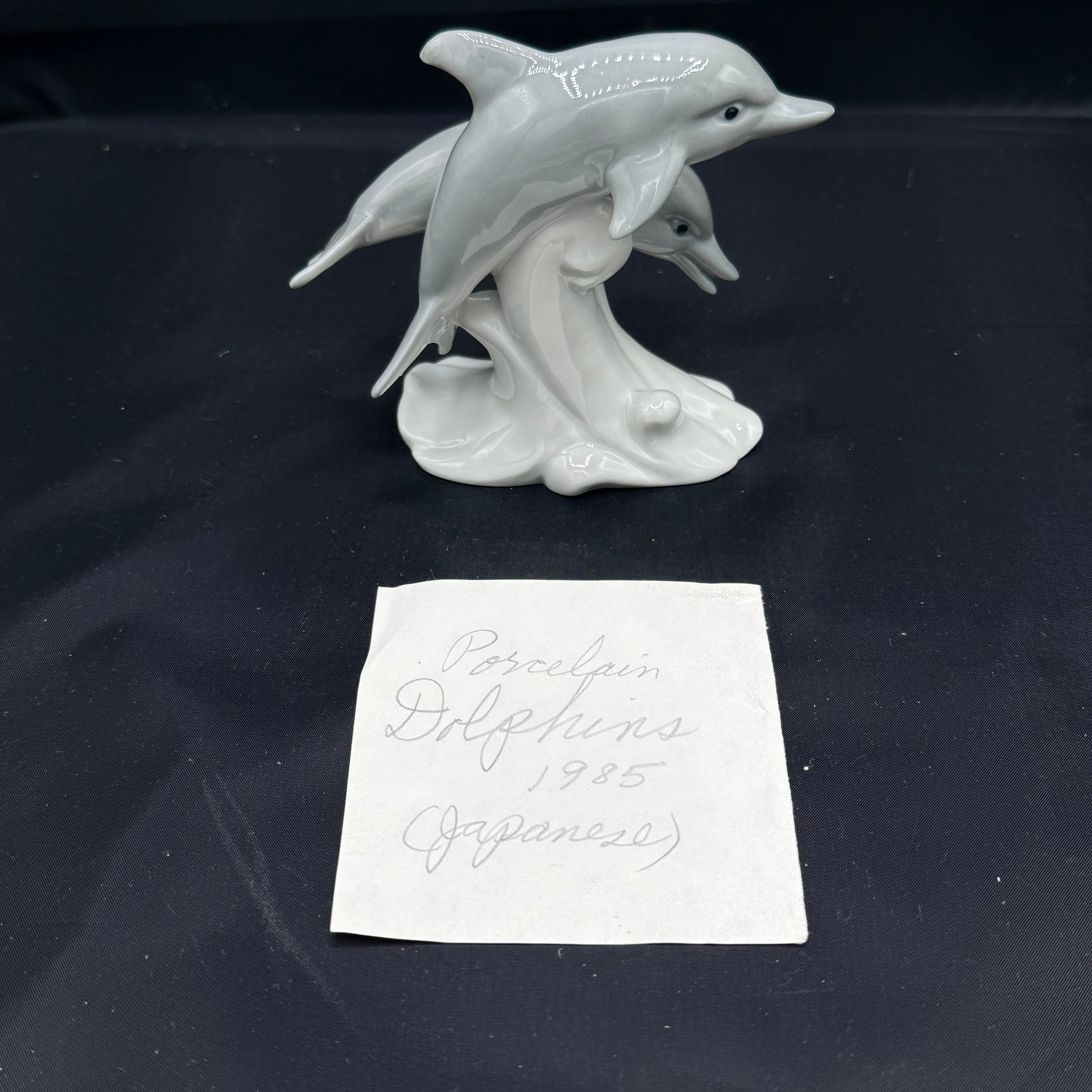 Japanese Porcelain Dolphin Figurine