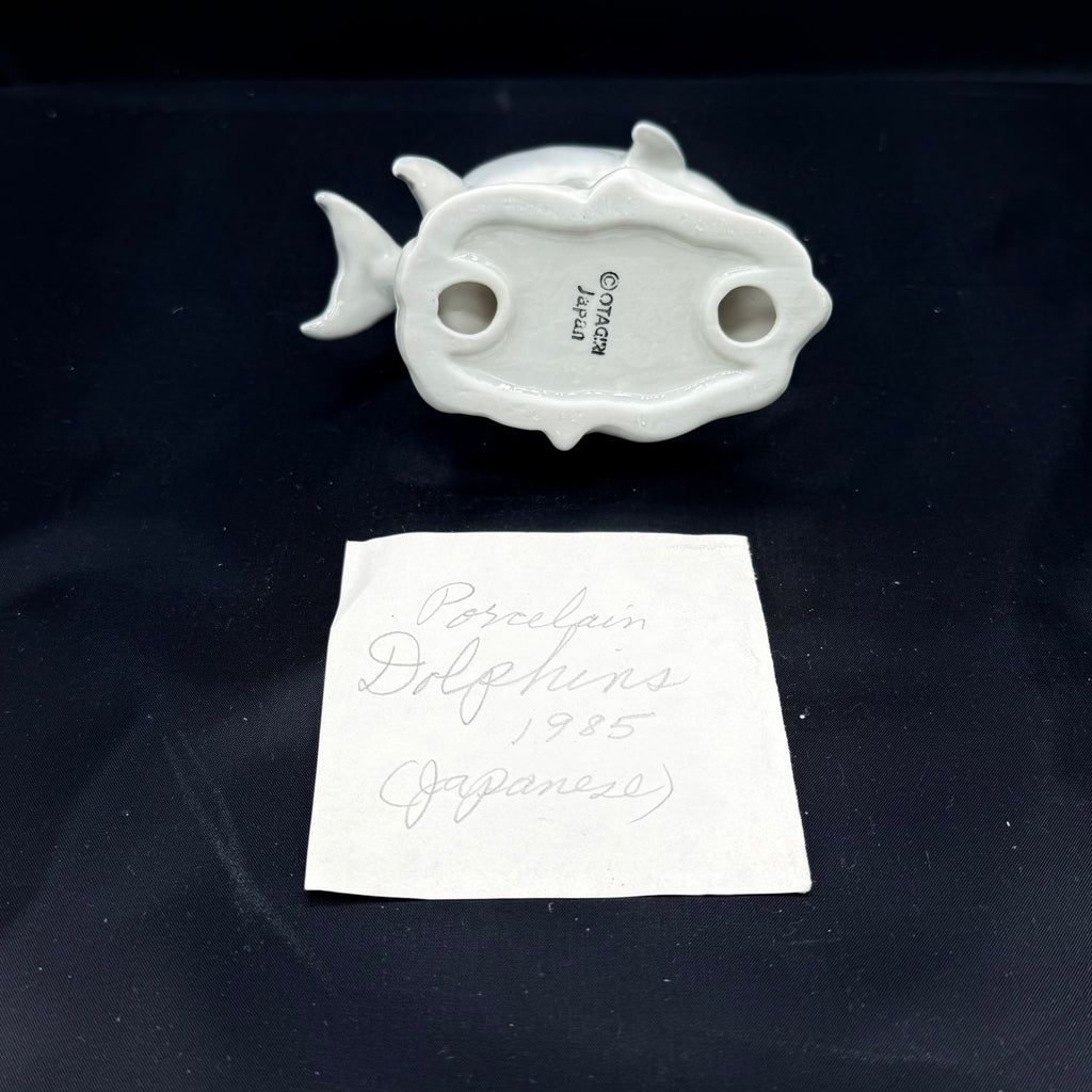 Japanese Porcelain Dolphin Figurine