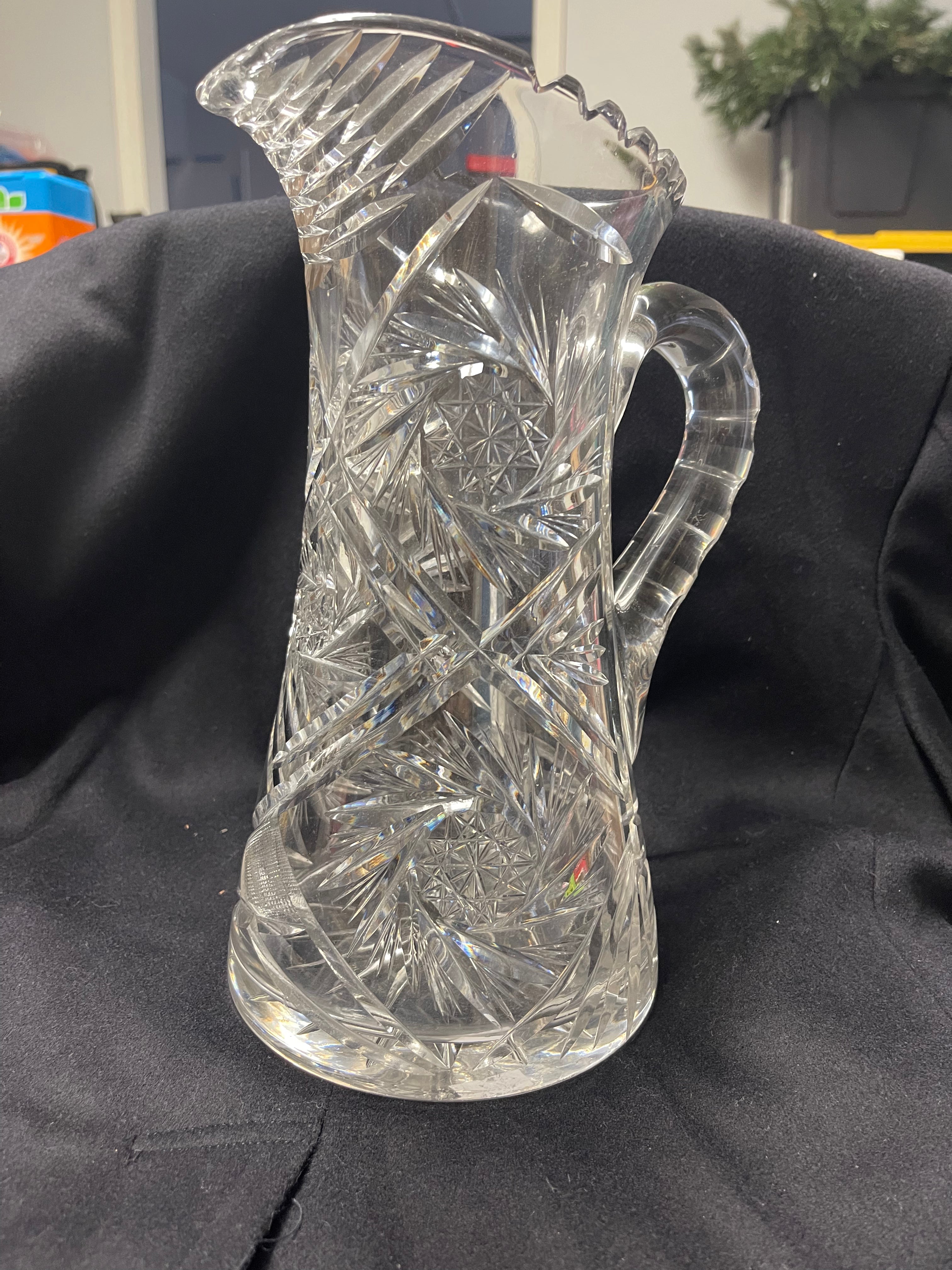 American Brilliant Period Cut Glass Pitcher