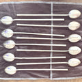VTG Bamboo Sterling Silver Japanese Tea Spoon Straws 10pc
