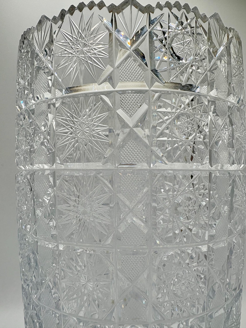10” Czech Bohemian Brilliant Cut Crystal Vase