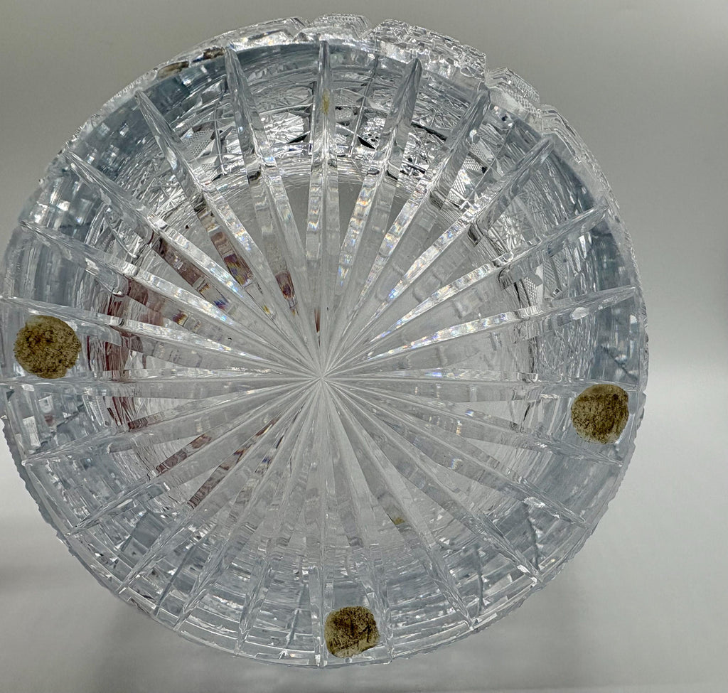 10” Czech Bohemian Brilliant Cut Crystal Vase