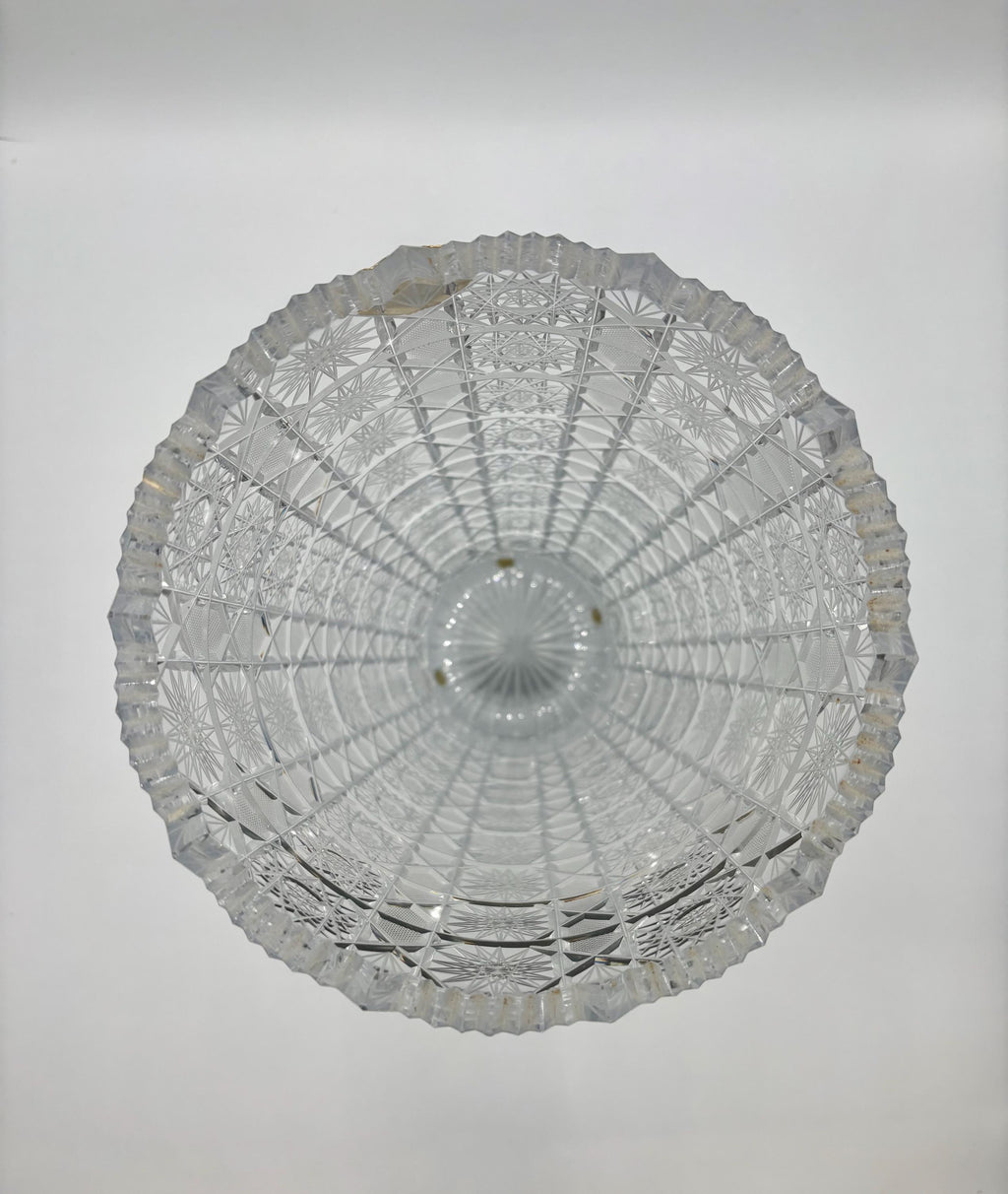 10” Czech Bohemian Brilliant Cut Crystal Vase