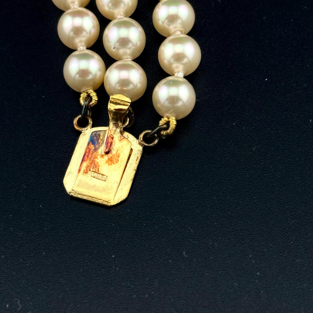 Vintage Triple Strand Majorica Pearl Bracelet - Mid-Century Spanish Glamour - Original Red Case Included