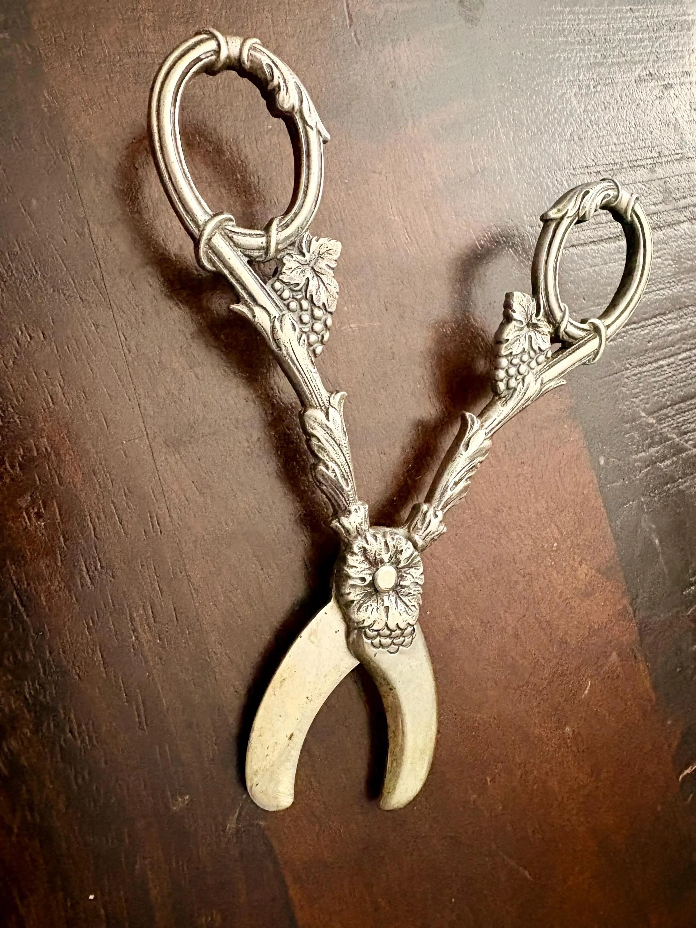 Victorian Era Silver Grape Shears
