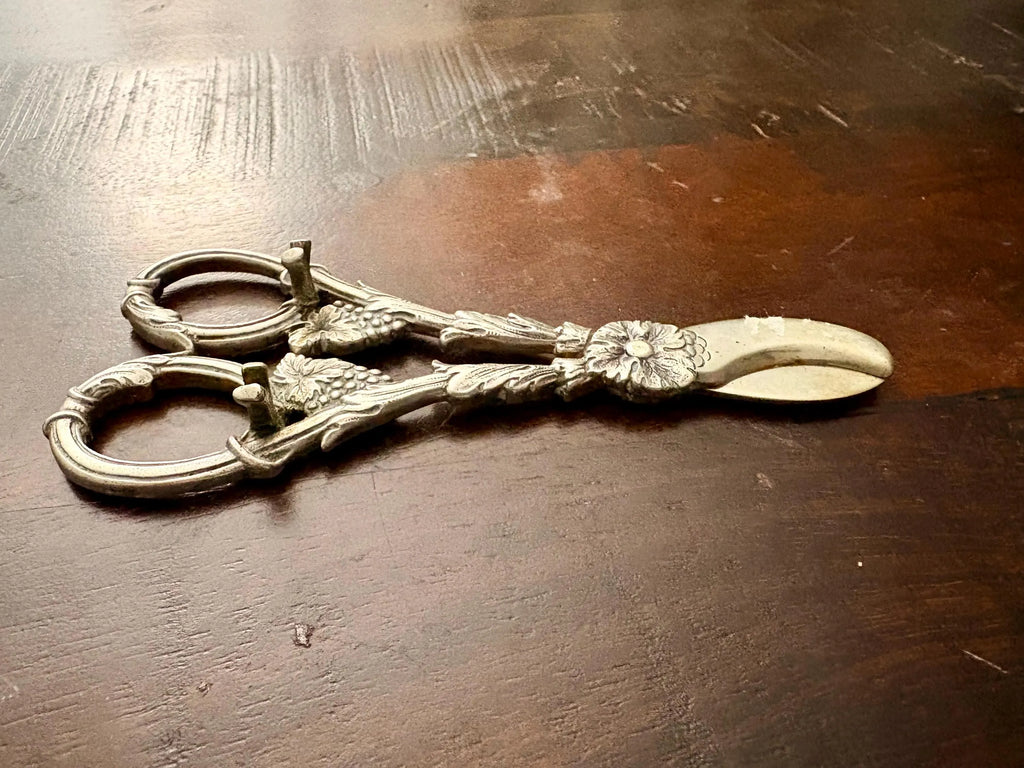 Victorian Era Silver Grape Shears