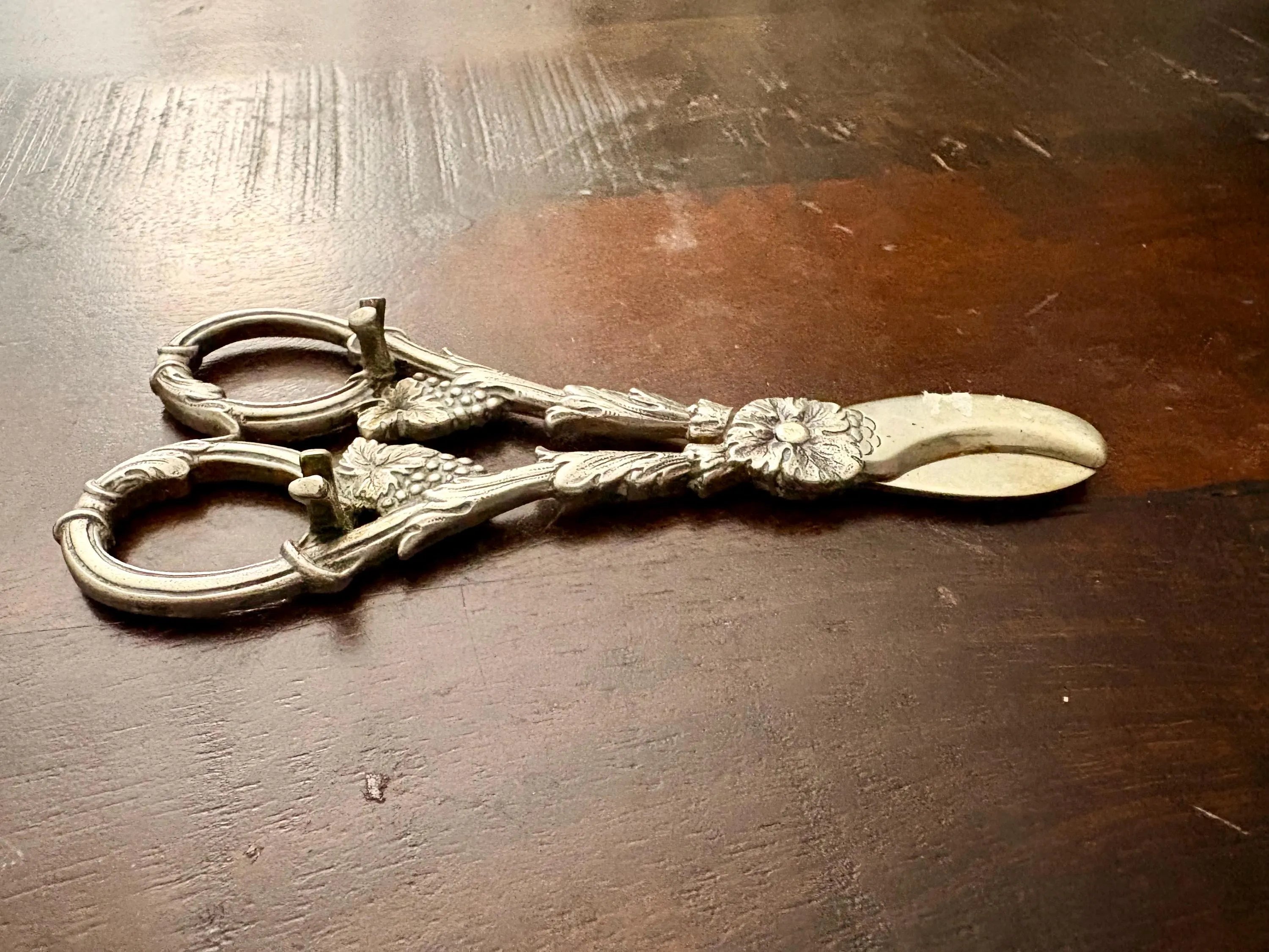 Victorian Era Silver Grape Shears