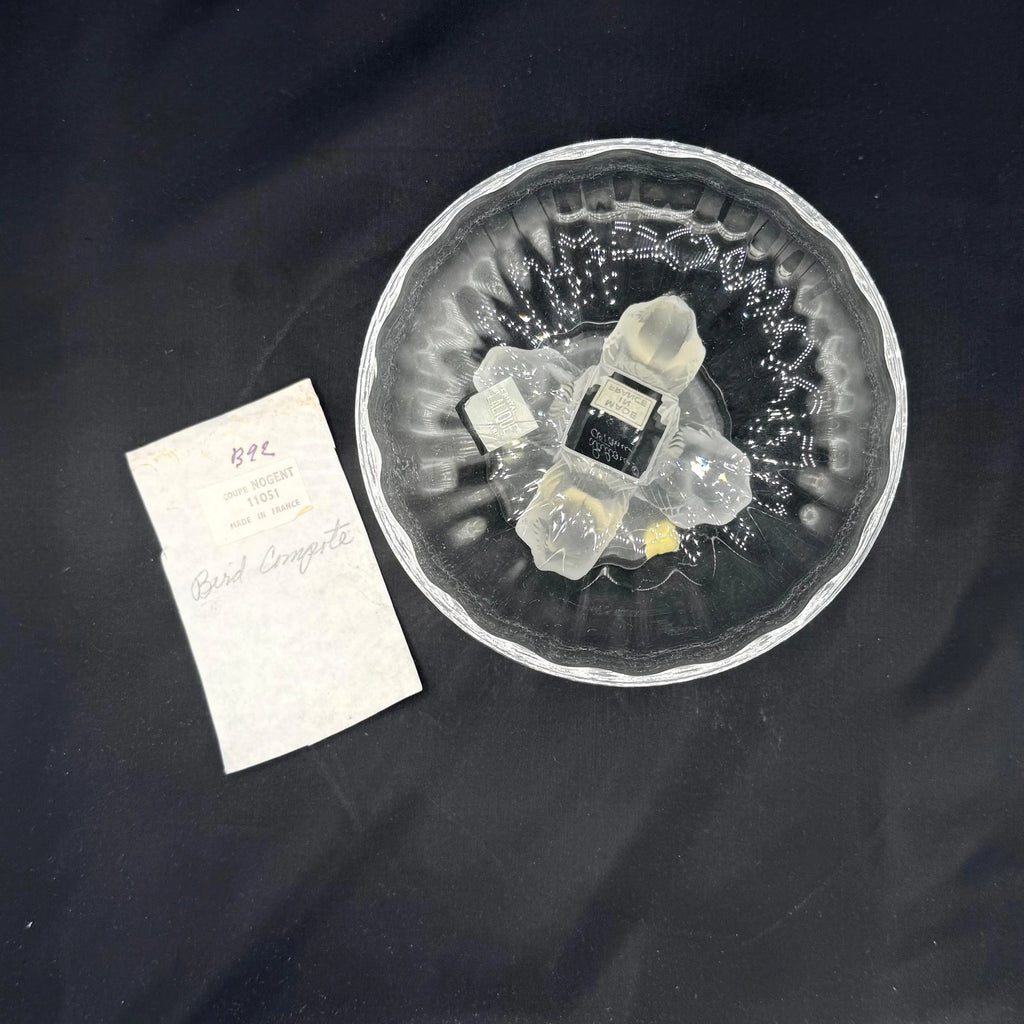 Lalique Crystal Nogent Sparrows Bowl - New w/Stickers
