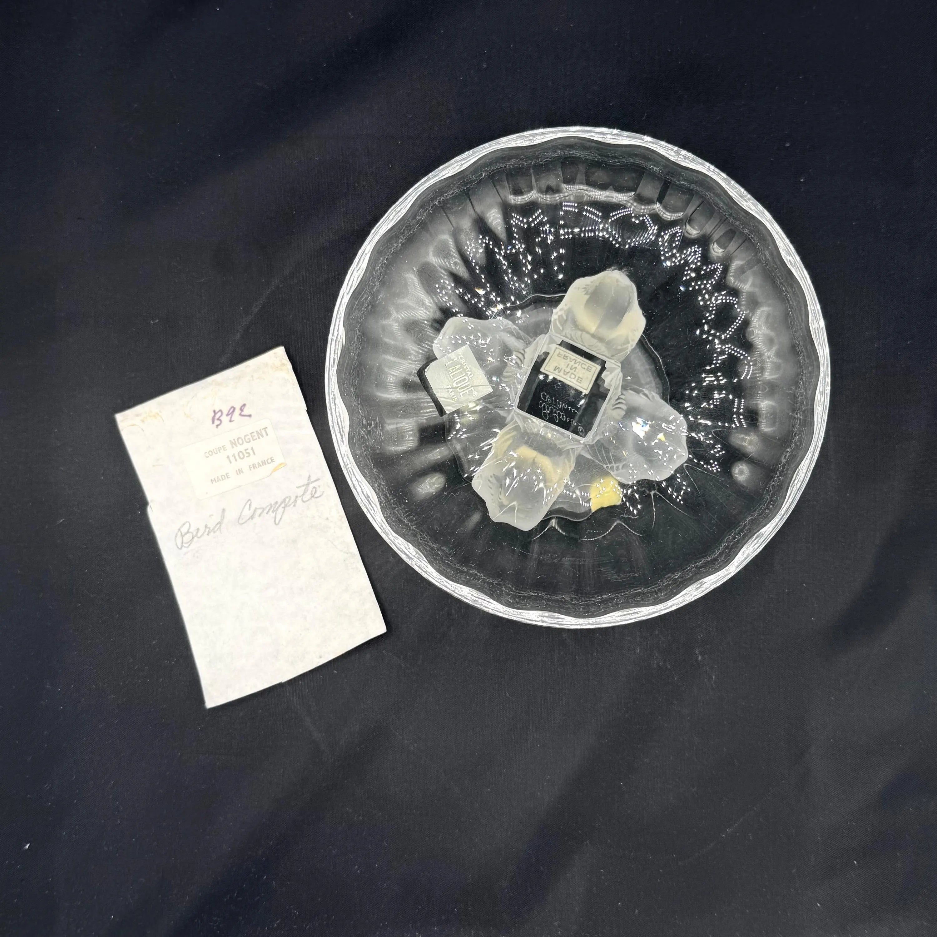 Lalique Crystal Nogent Sparrows Bowl - New w/Stickers