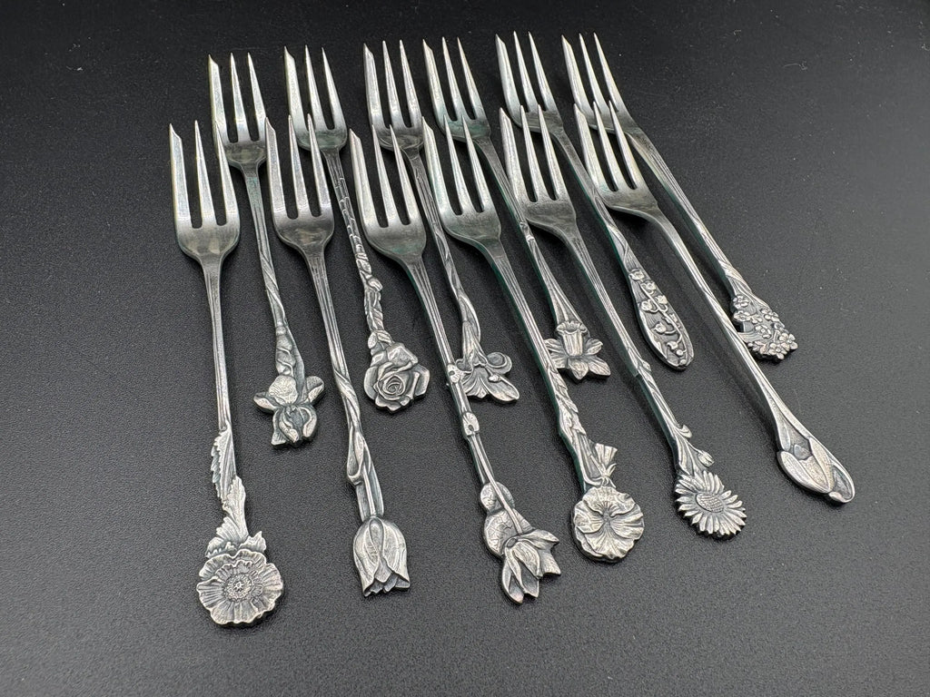 Vintage German 80% Silver Cake Forks