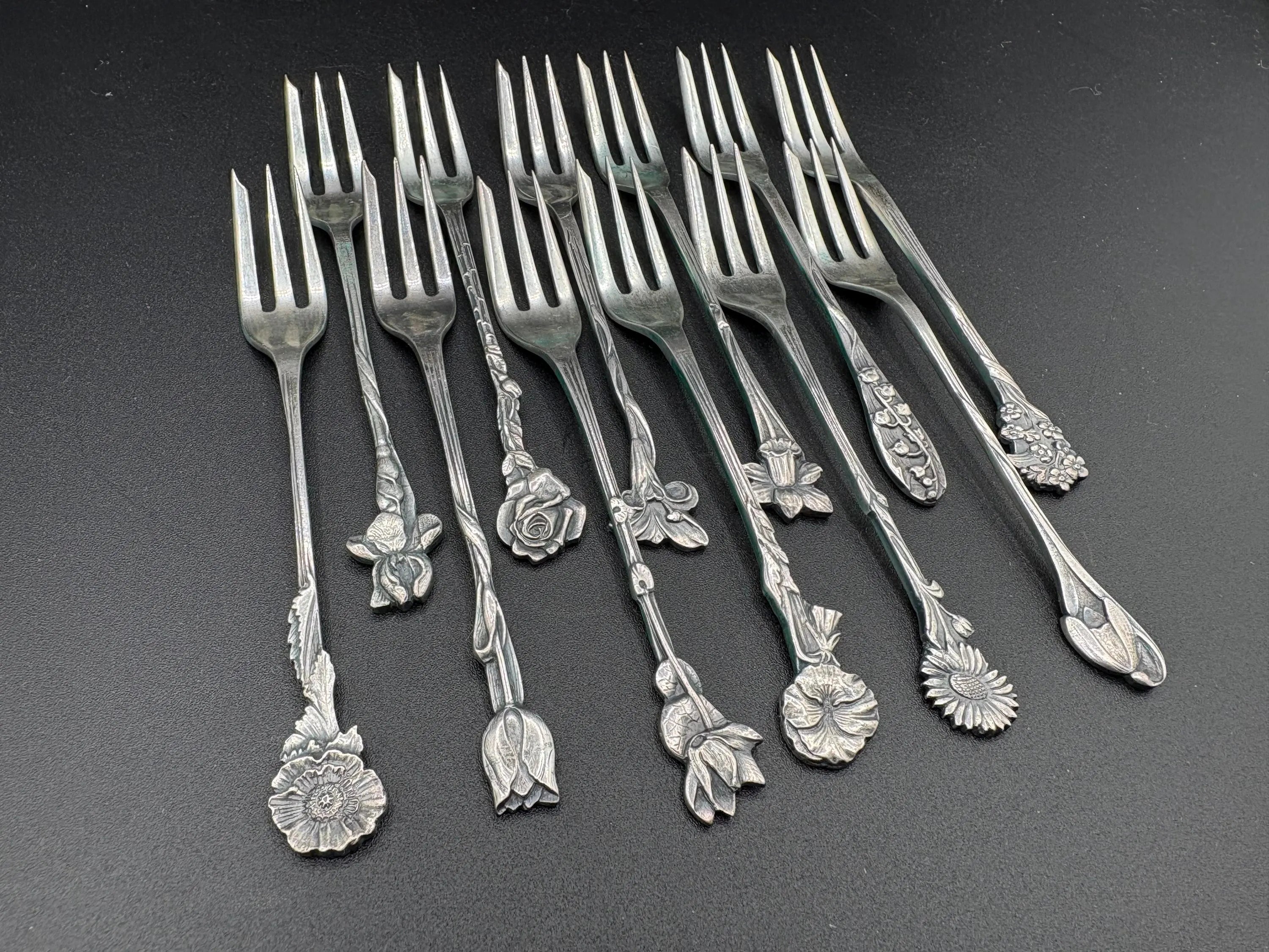 Vintage German 80% Silver Cake Forks