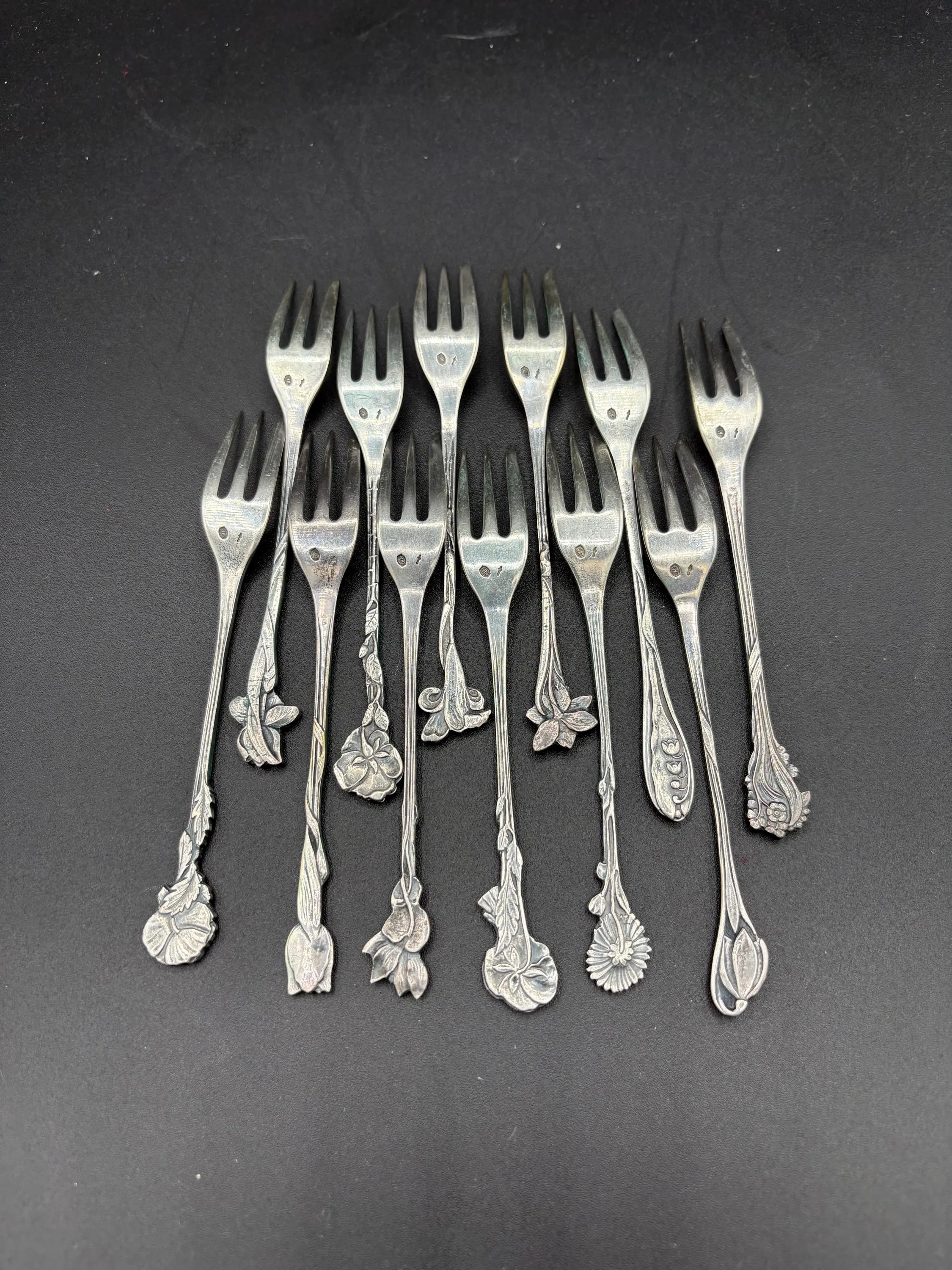 Vintage German 80% Silver Cake Forks
