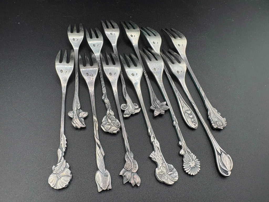 Vintage German 80% Silver Cake Forks