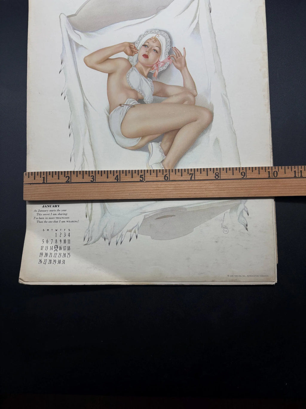 Vintage 1940 Pin-up Esquire Complete Calendar