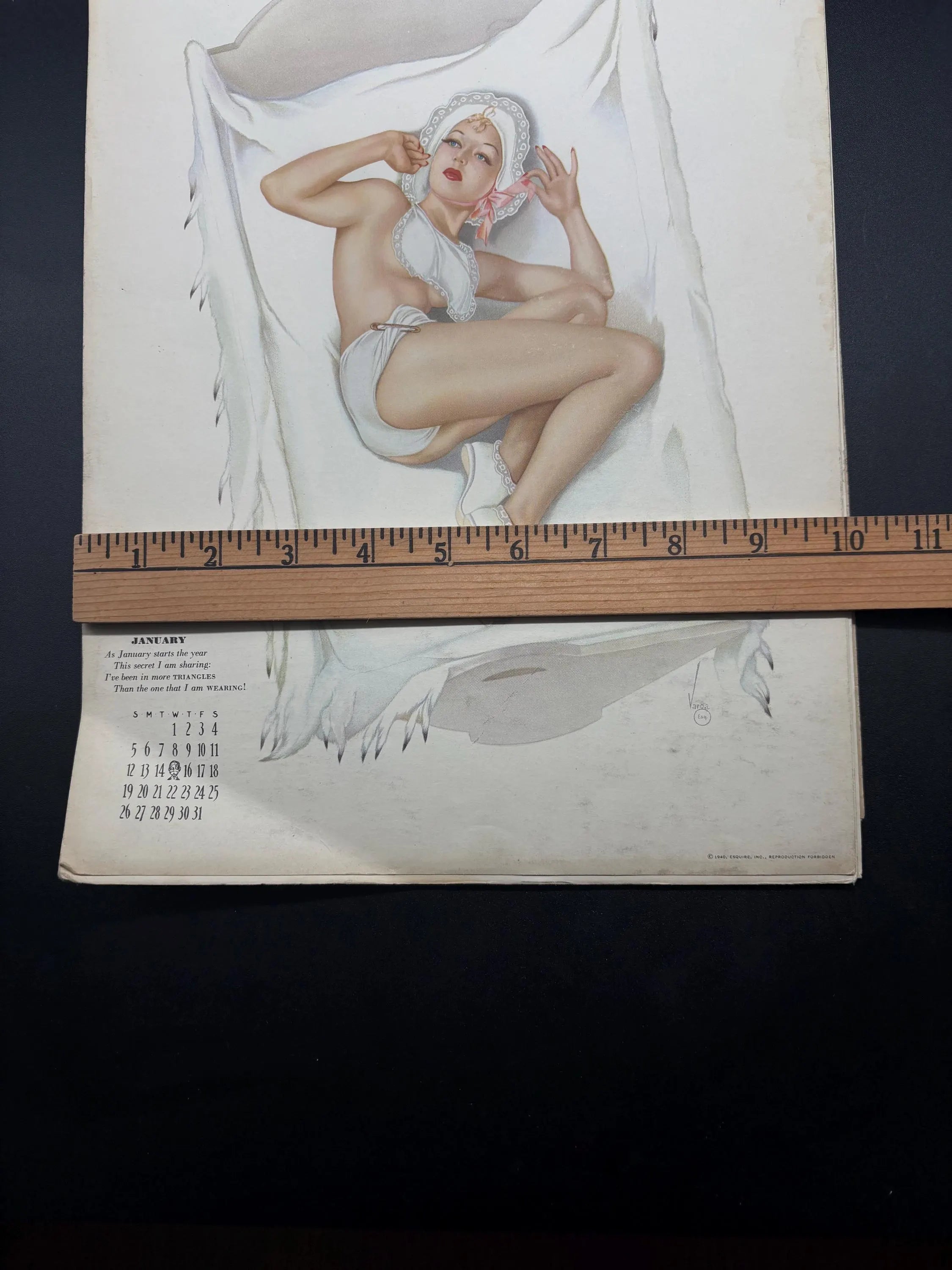 Vintage 1940 Pin-up Esquire Complete Calendar