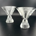 Set of 2 Stemless Martini Glasses Heavy Weighted Base Bubble Glass Cocktail Bar