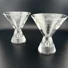 Set of 2 Stemless Martini Glasses Heavy Weighted Base Bubble Glass Cocktail Bar